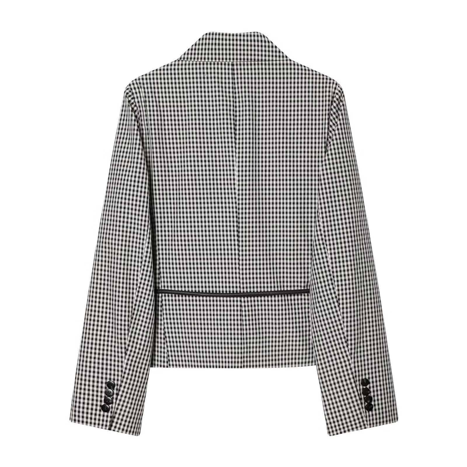 Women's Jacket Black White Gingham Belted Blazer BYMANYC ® New York SOHO TIE-BELT CHECKED BLAZER - New Collection