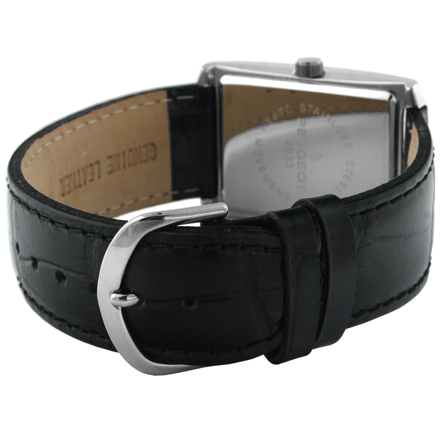 Men's 30X40mm Gold Tank Shape Watch with Black Strap