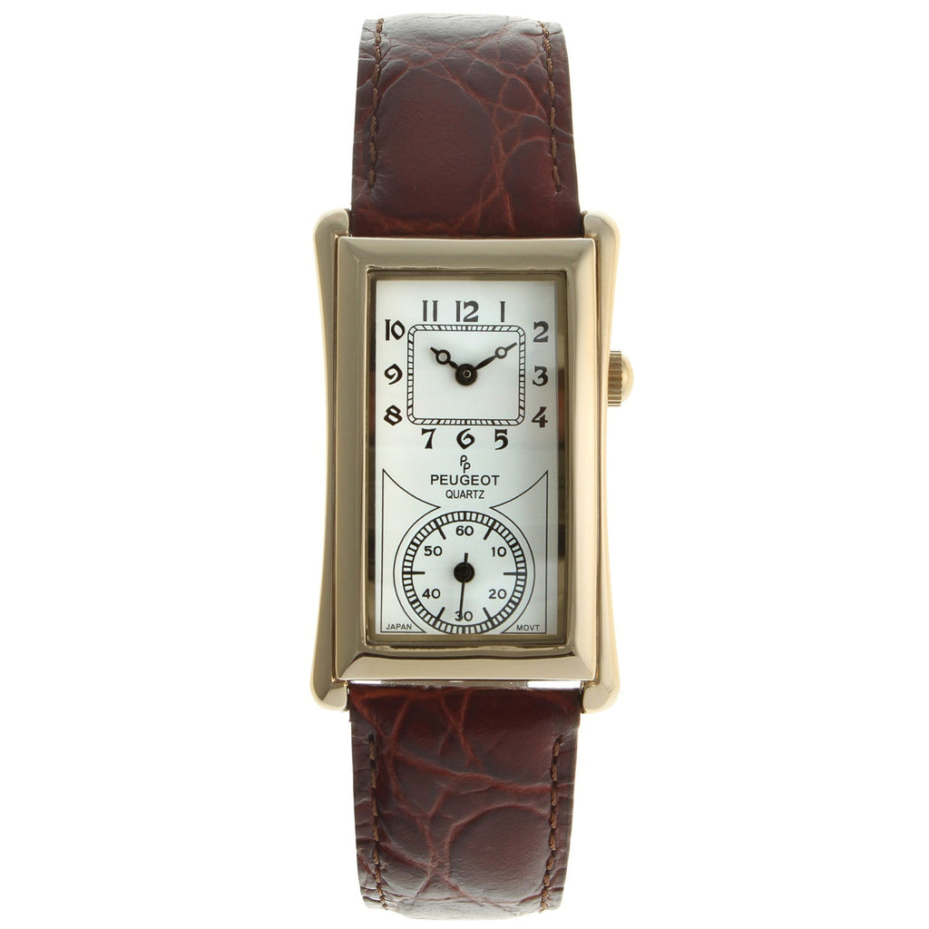 Men's 40x24 mm Gold Large Remote Sweep Leather Strap watch