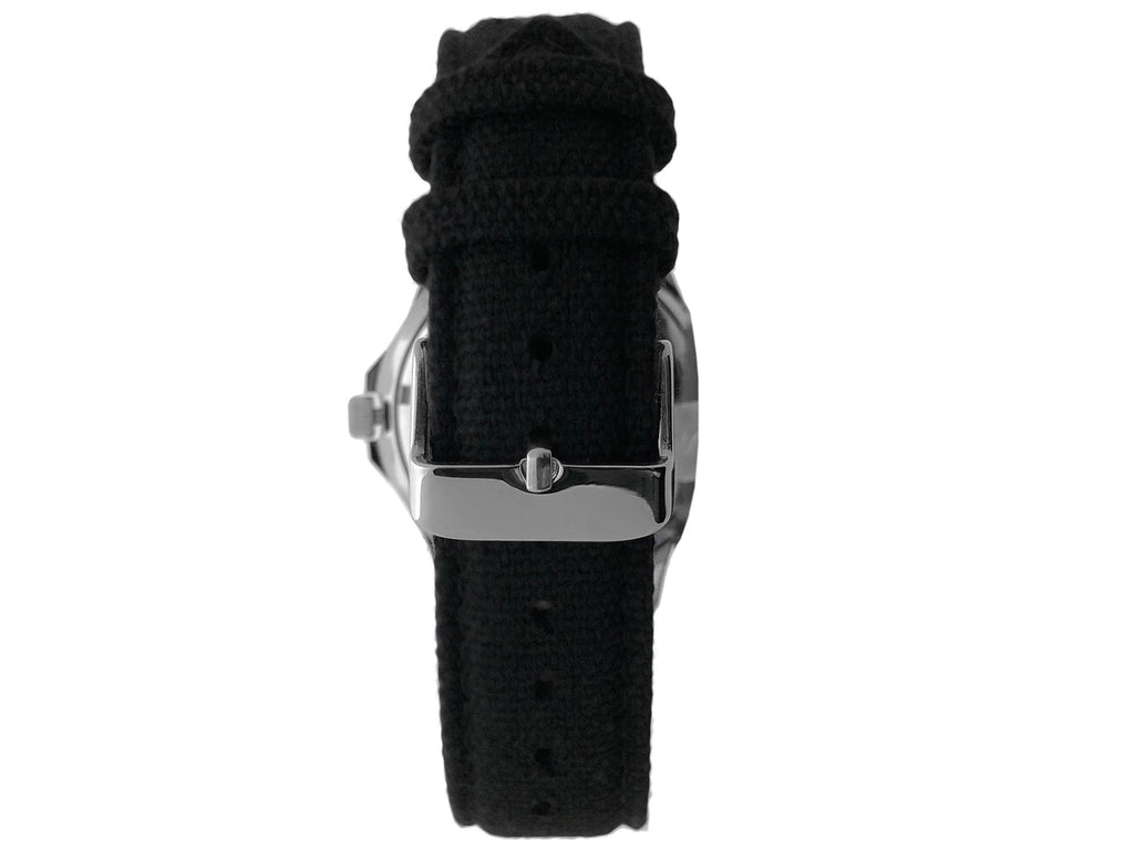 Men 40mm Military White Dial Calendar Watch with Canvas Strap
