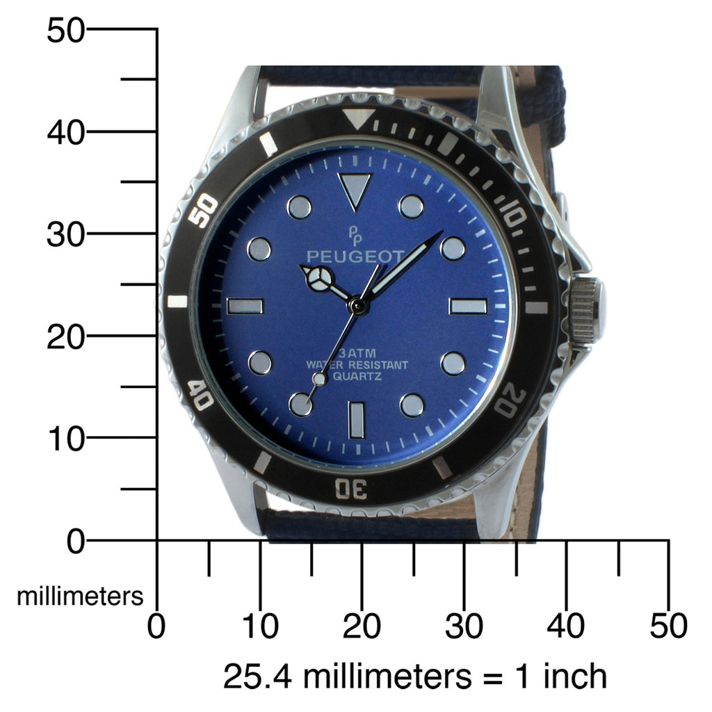 Men's 42mm Sport Bezel Watch with Blue Dial and Canvas Strap