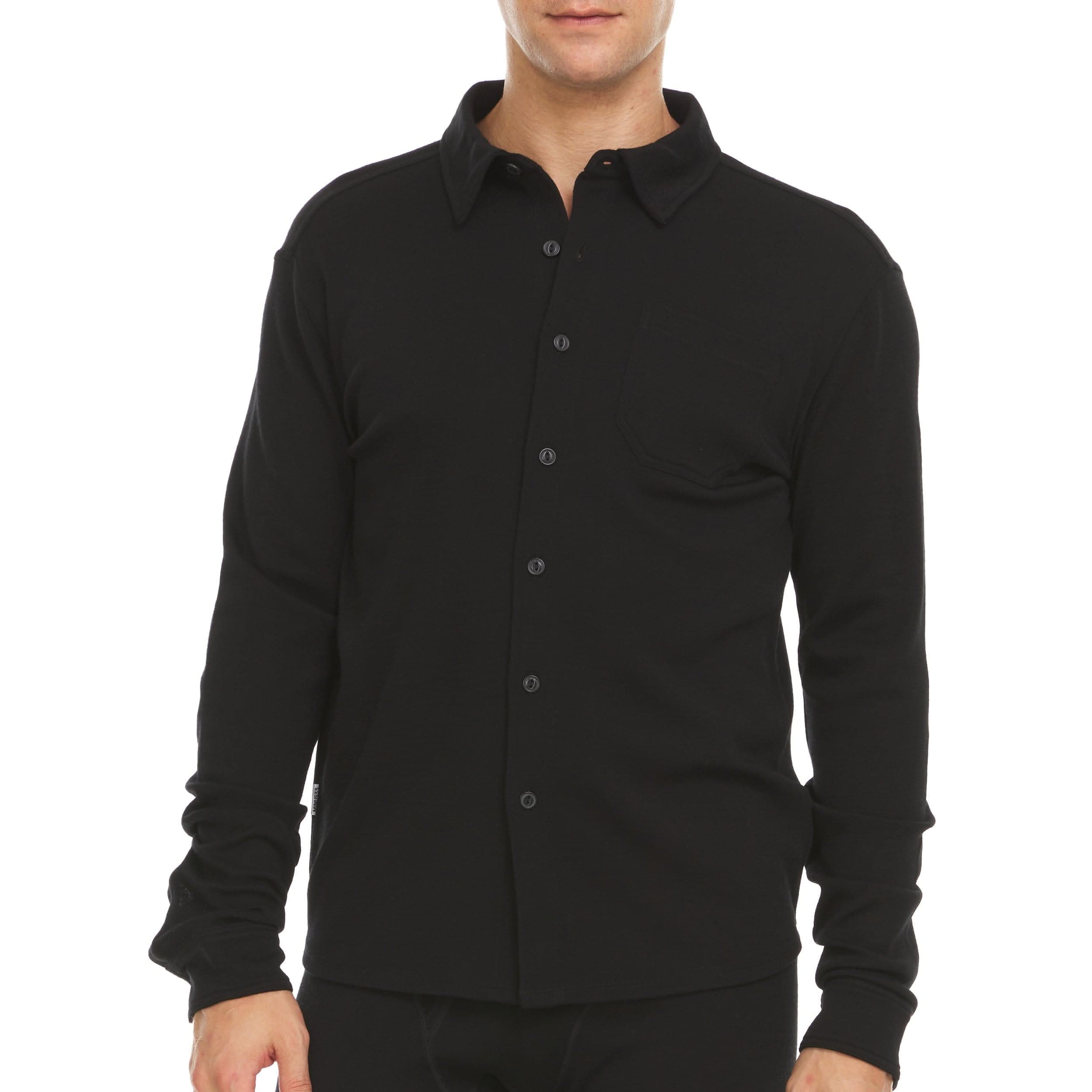 Midweight - Men's Long Sleeve Button Up 100% Merino Wool - My Men's Shop