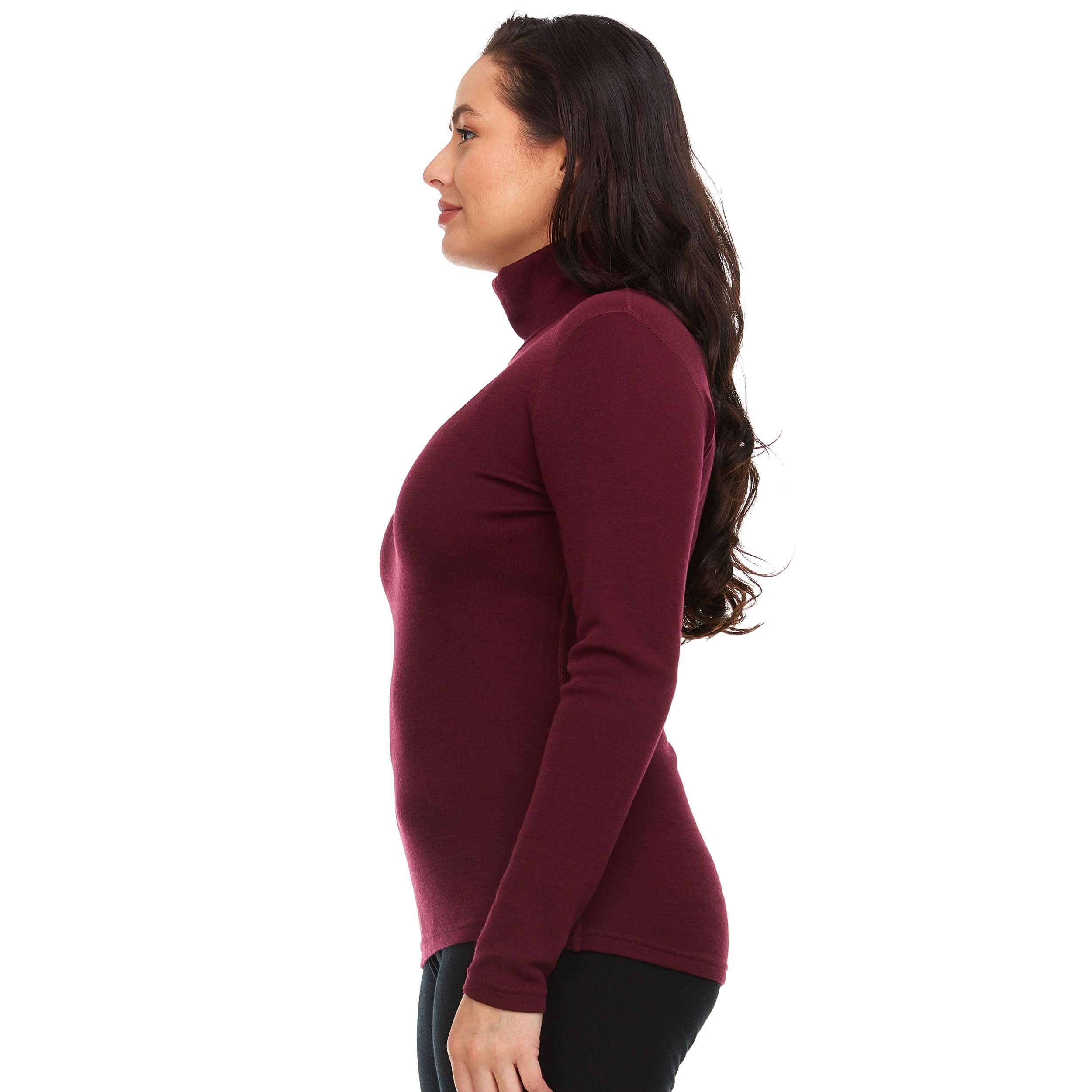Midweight - Women's Long Sleeve Turtleneck 100% Merino Wool - My Men's Shop