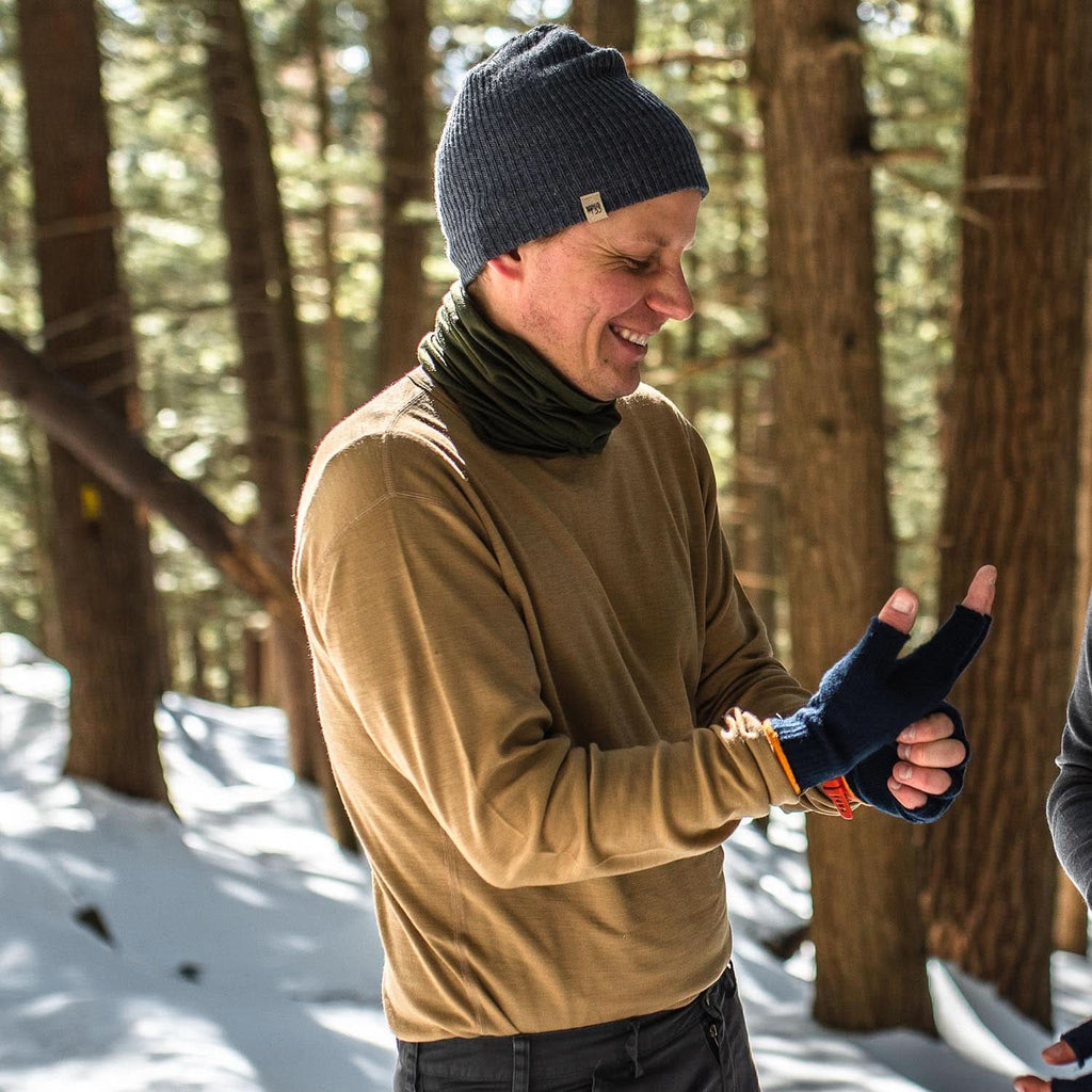 Men's Wool Thermal Top Midweight Base Layer - 100% Merino Wool