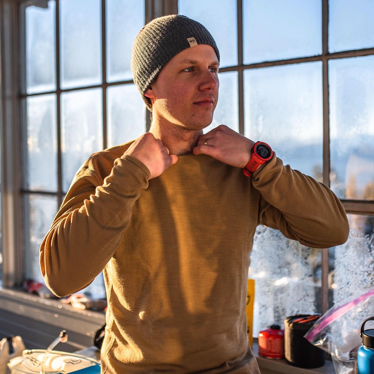 Men's Wool Thermal Top Midweight Base Layer - 100% Merino Wool