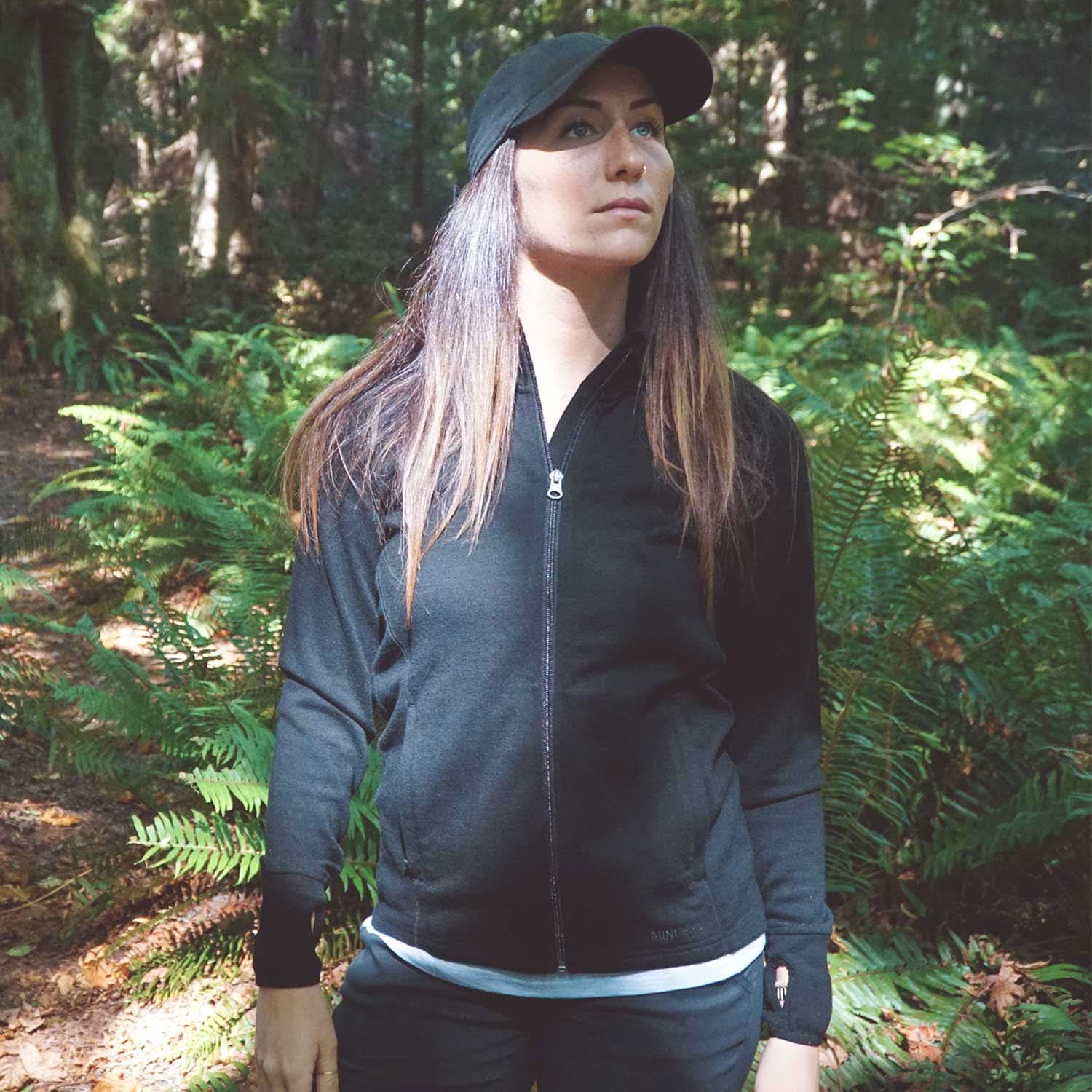 Women's Heavyweight Wool Full-Zip Sweater Top - 100% Merino Wool