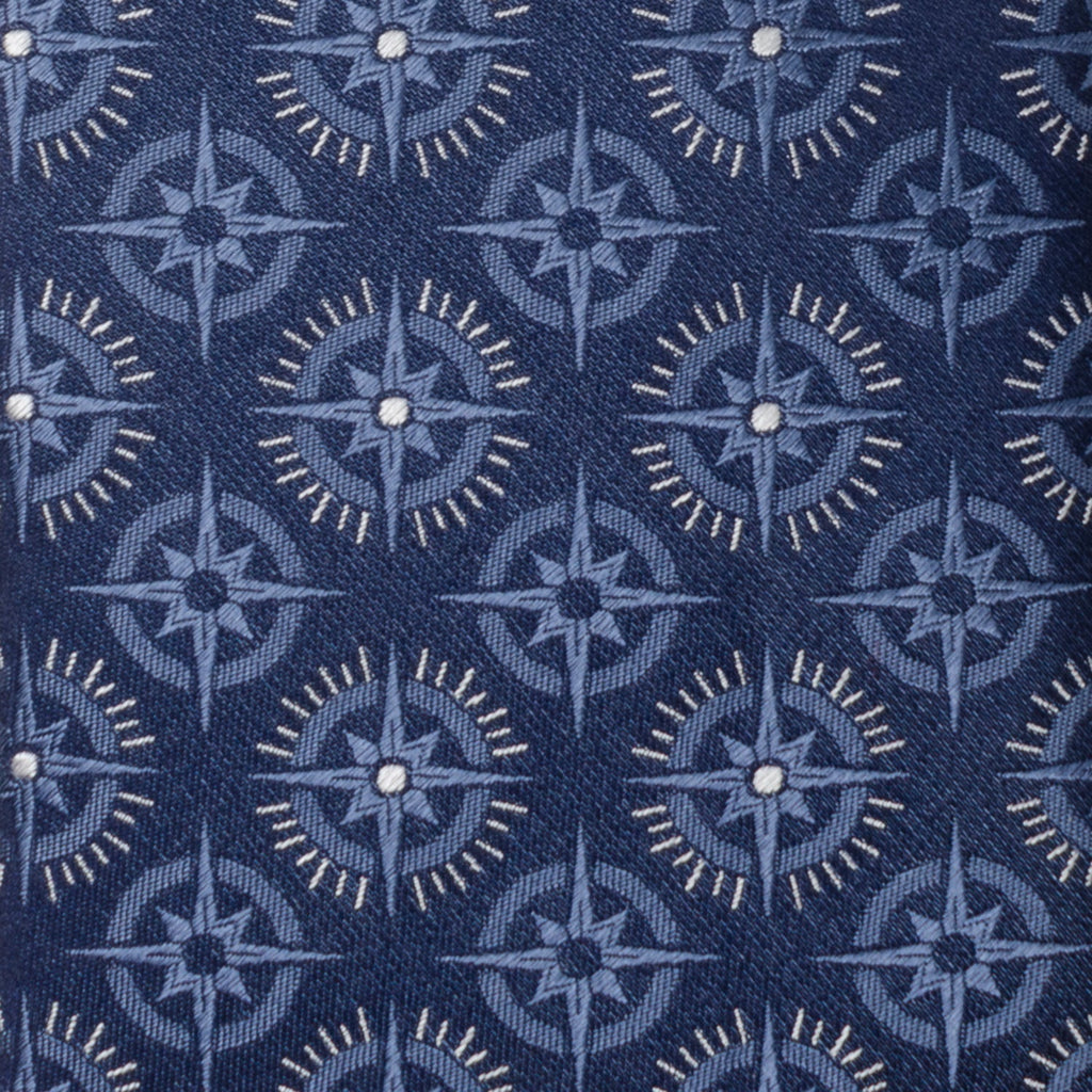 Compass Hidden Message Navy Blue Men's Tie