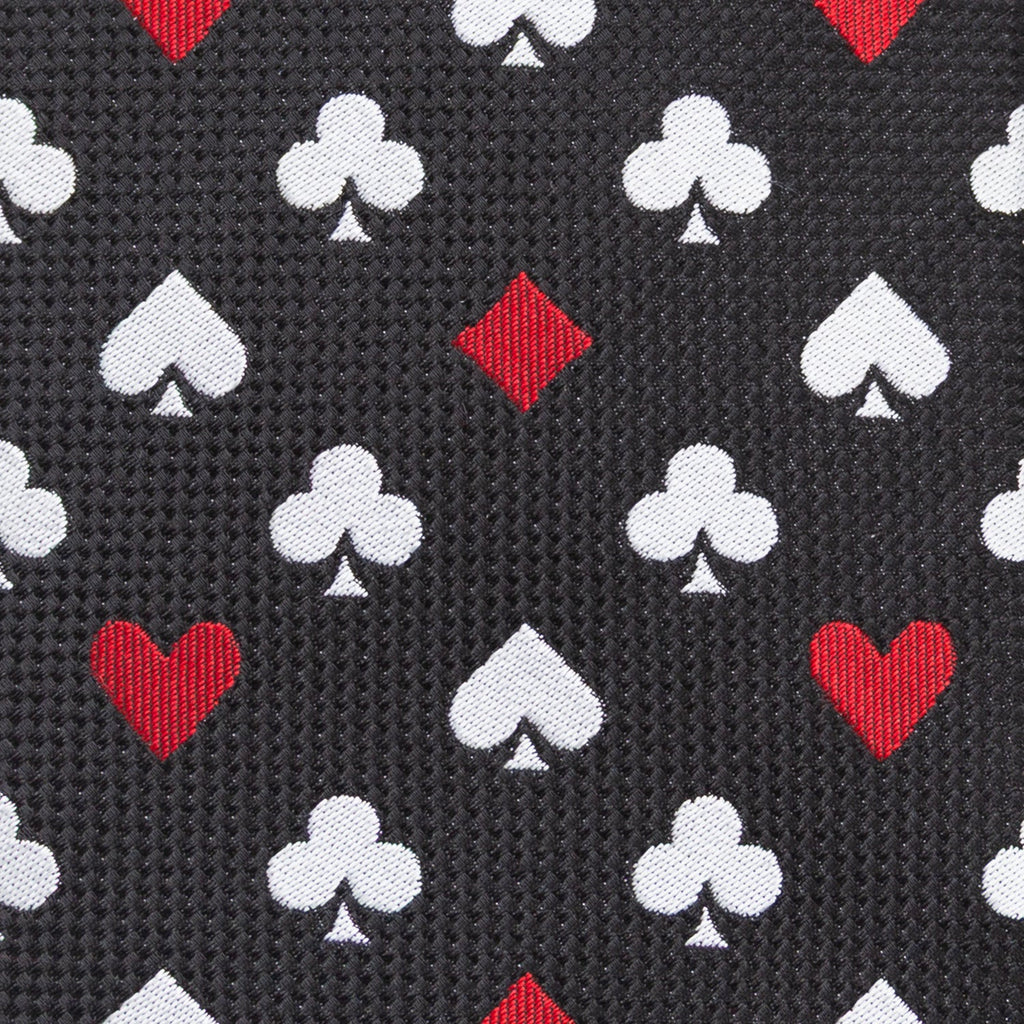 Card Suits Vegas Hidden Message Black Men's Tie