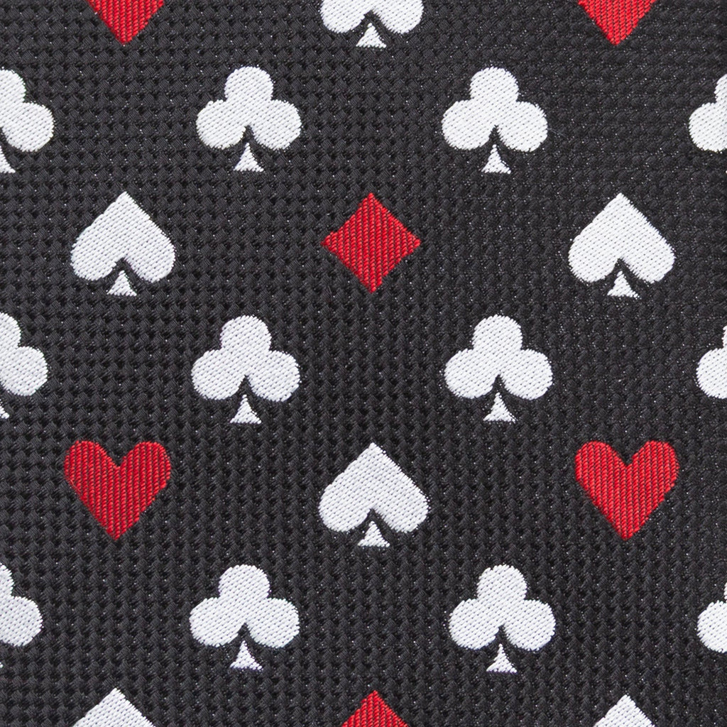 Card Suits Vegas Hidden Message Black Men's Tie