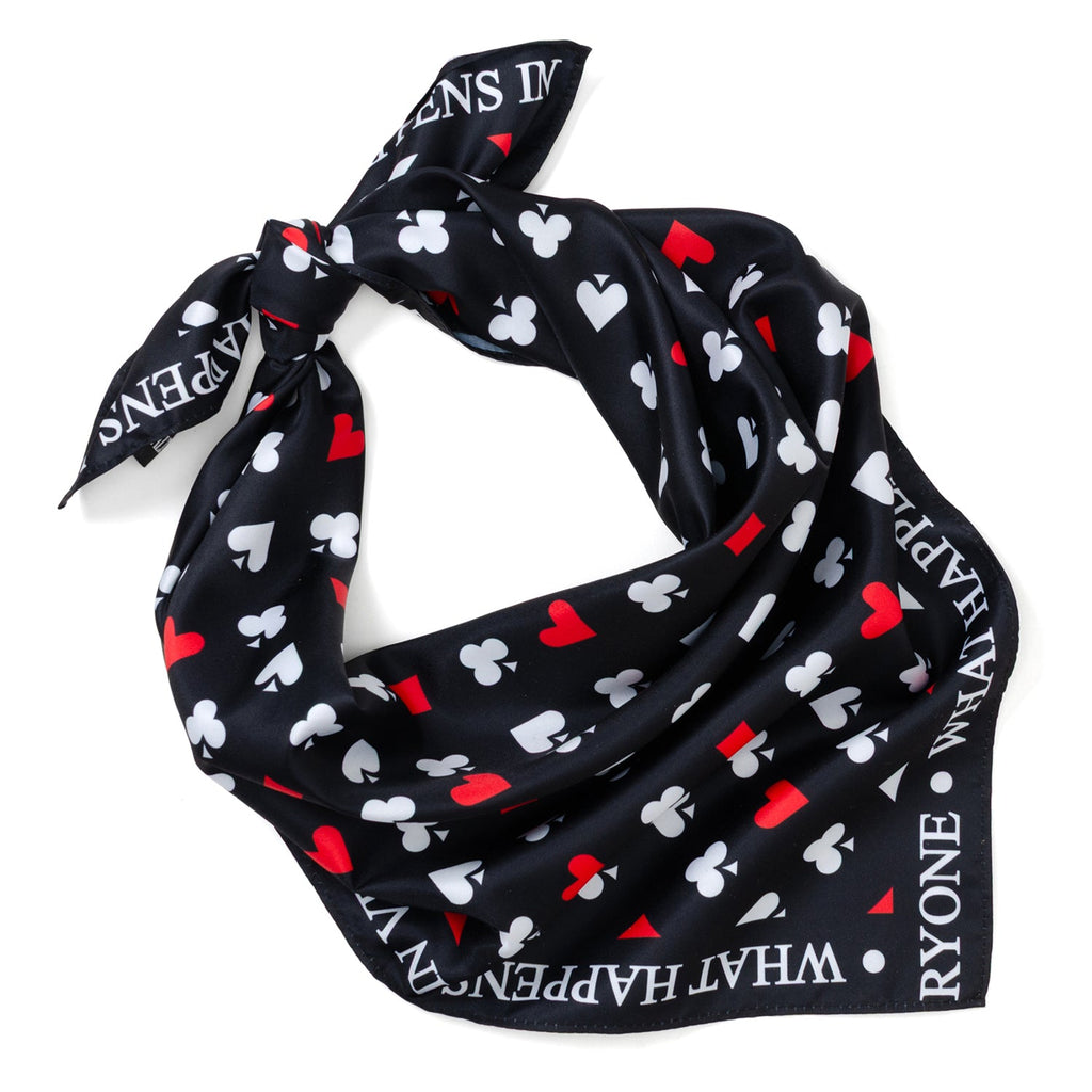Satin Card Vegas Black Scarf