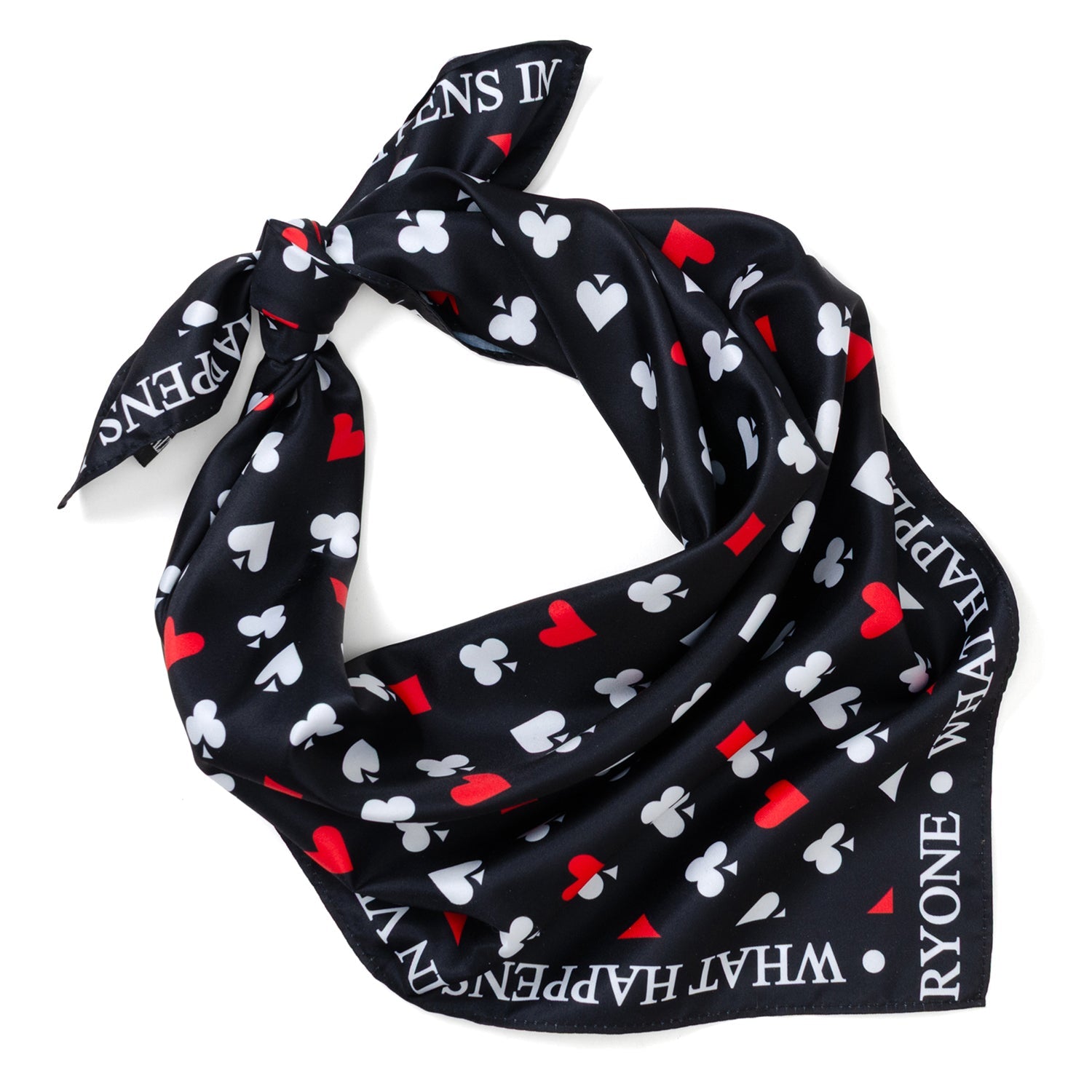 Satin Card Vegas Black Scarf