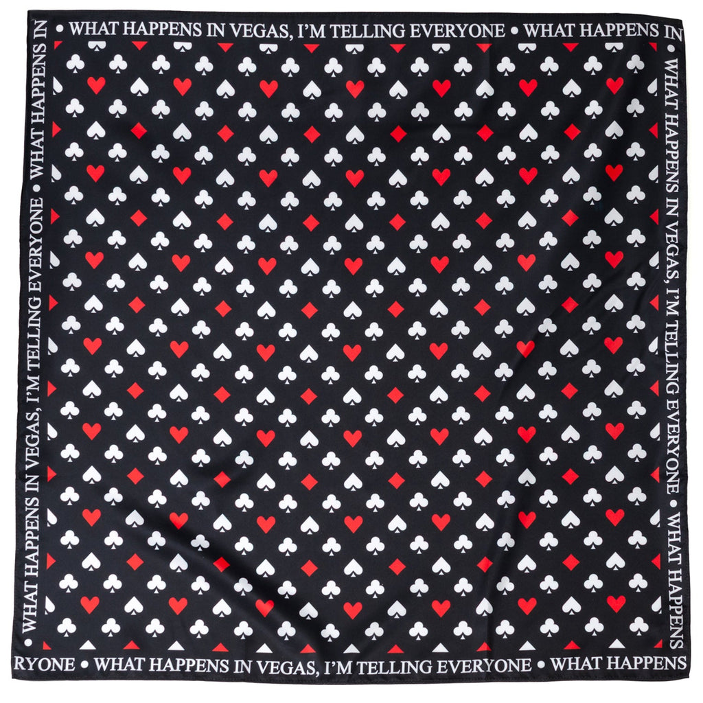 Satin Card Vegas Black Scarf