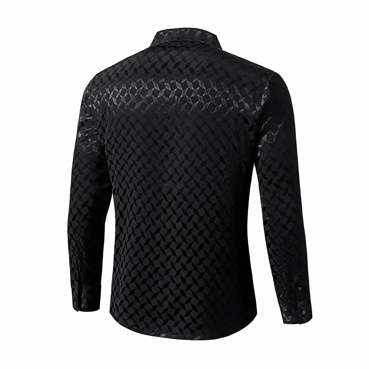 Optic Tessellation Stitchless LS Shirt BLACK - My Men's Shop