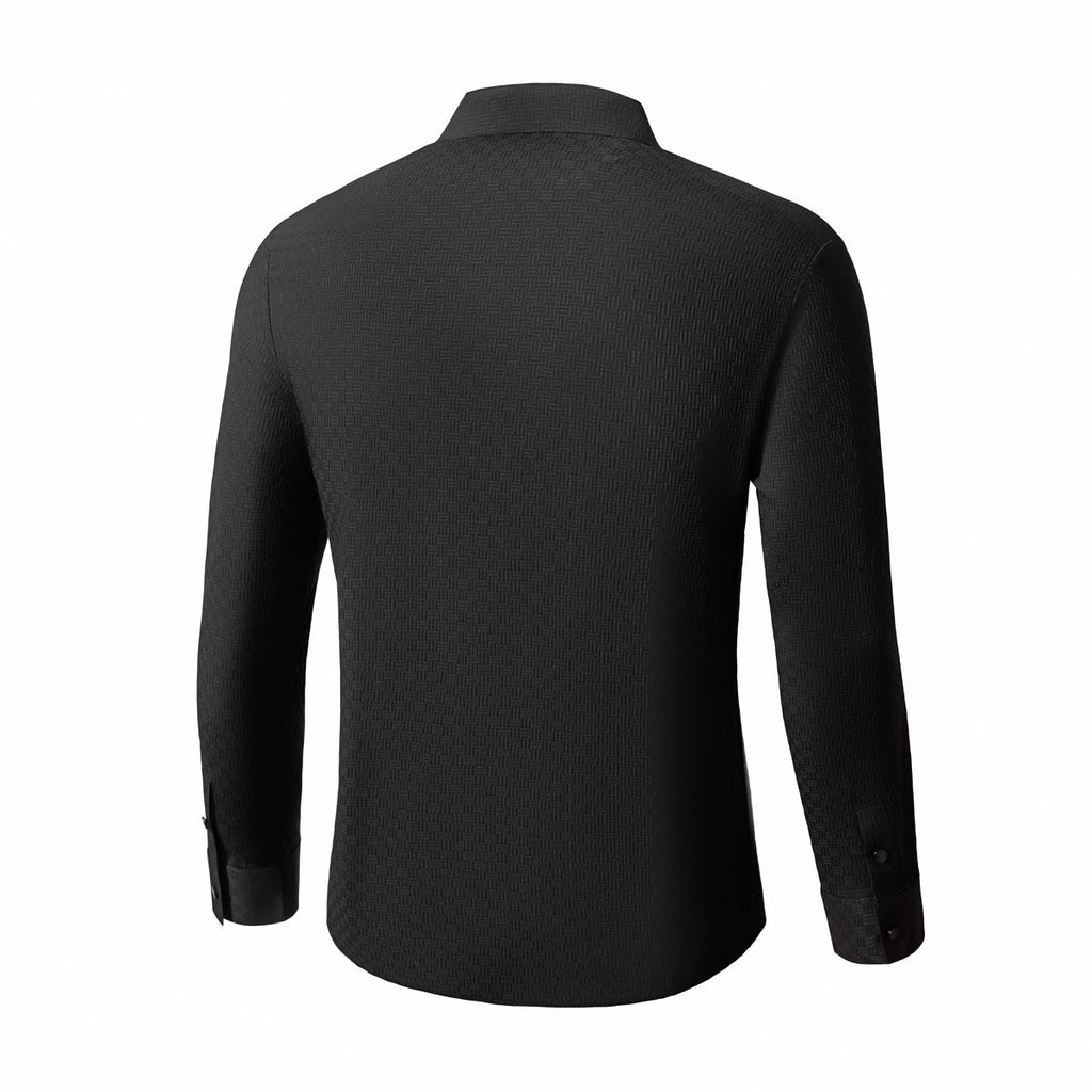 Tactile Weave Stitchless LS Shirt BLACK - My Men's Shop