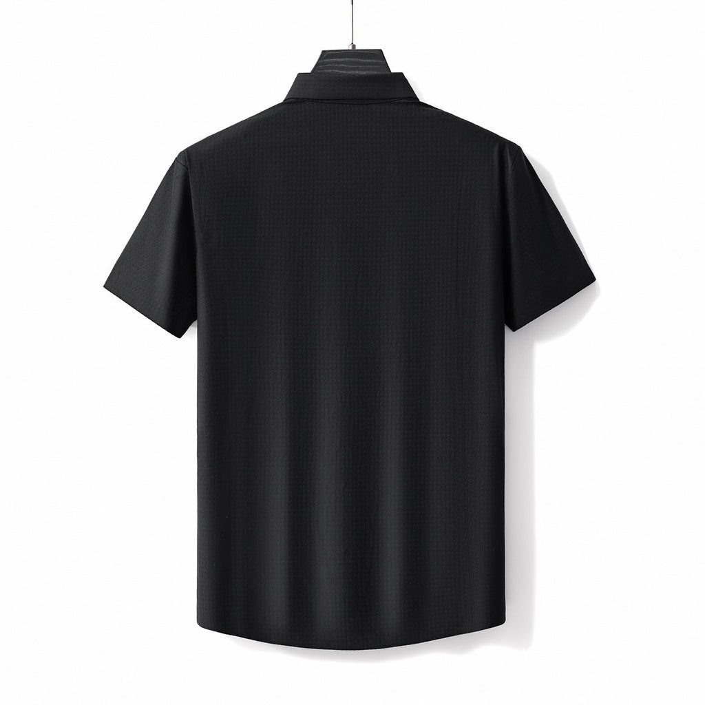 Stitchless Stretch Poplin SS Shirt BLACK - My Men's Shop