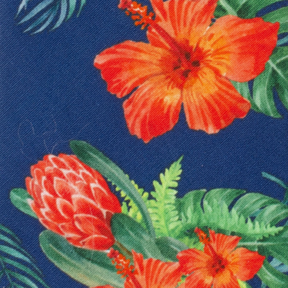 Tropical Hibiscus Men's Navy Tie