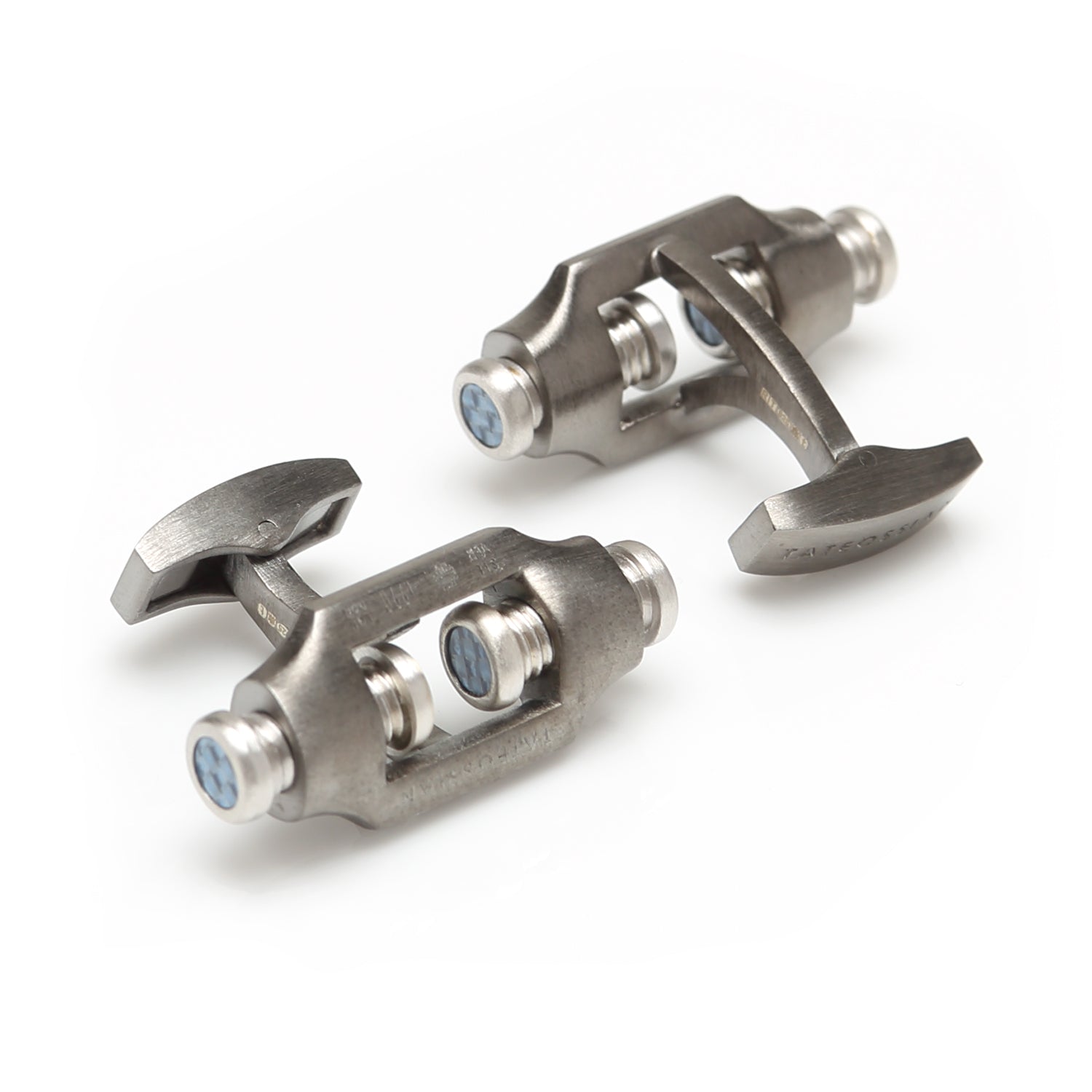 Double Bolt Silver Cufflinks in Black Rhodium - My Men's Shop