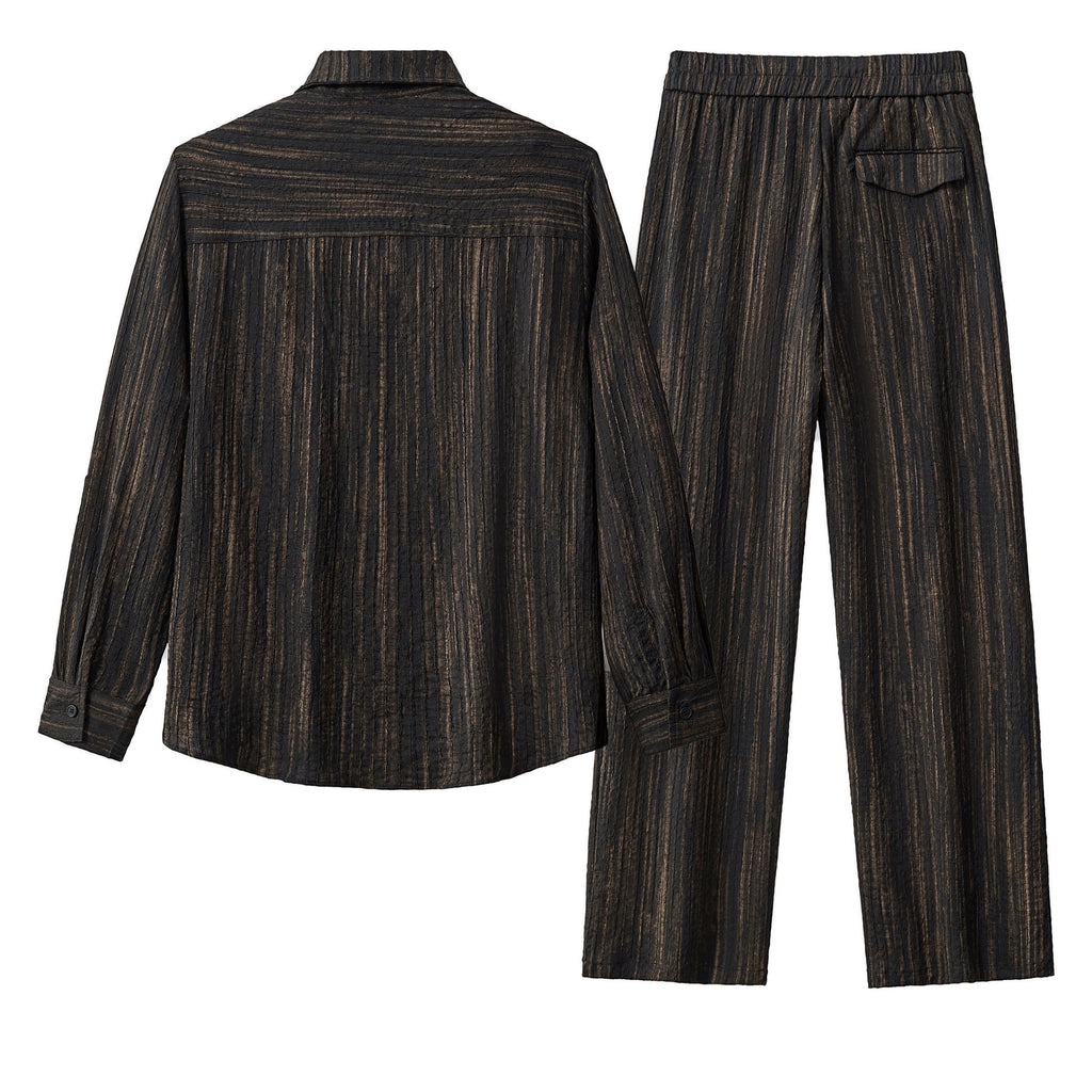 Canyon Set – Printed LS Shirt & Pleated pant BLACK - My Men's Shop
