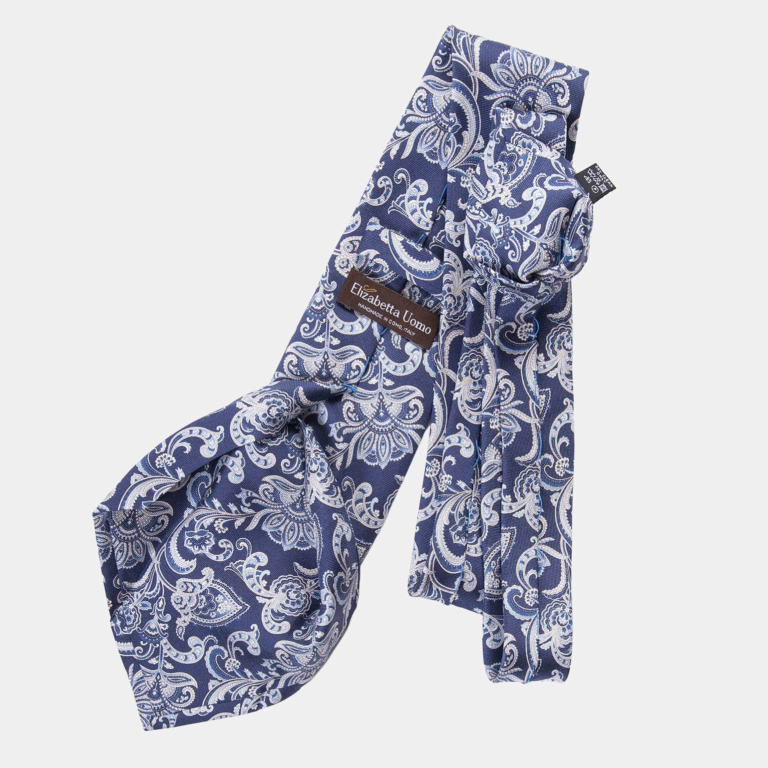 Novara - Printed Silk Tie - Navy - My Men's Shop