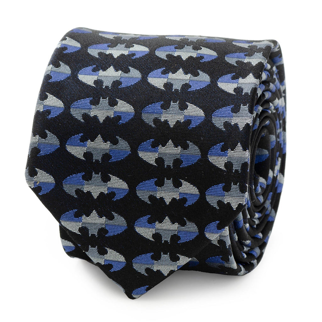DC Batman Blue Blocked Black Men's Tie