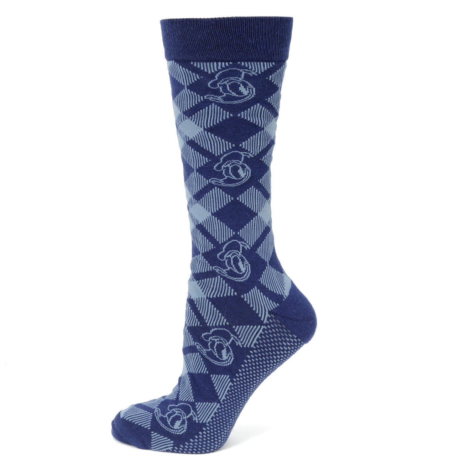 Disney Donald Duck Plaid Socks and Mickey Mouse Blue Lapel Pin Gift Set