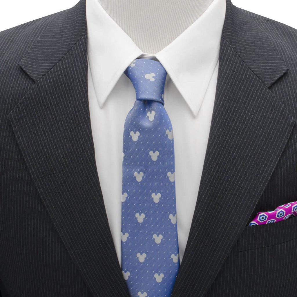 Disney Mickey Mouse Blue Pin Dot Men's Tie
