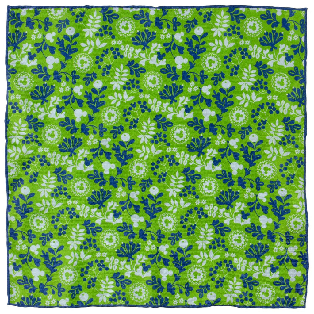 Disney Mickey Mouse Floral Green Pocket Square