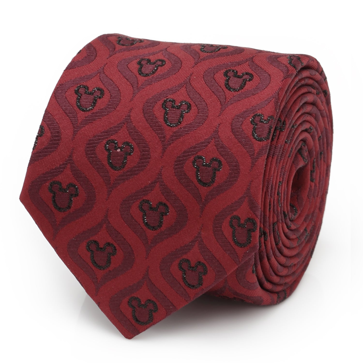 Disney Mickey Mouse Holiday Metallic Black Silk Men's Tie