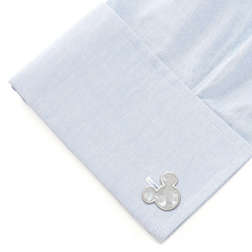 Disney Mickey Mouse Mother of Pearl Cufflinks and Tie Clip Gift Set