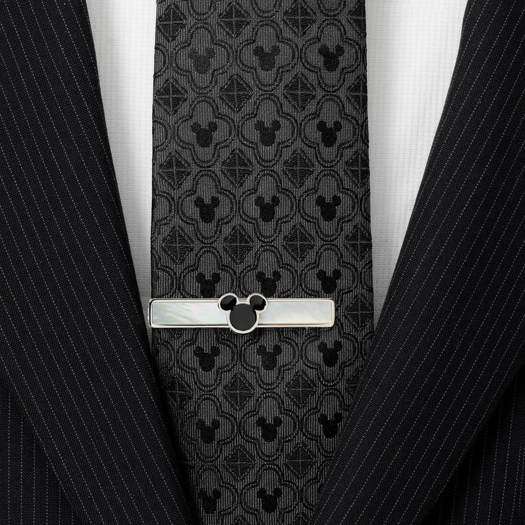 Disney Mickey Mouse Mother of Pearl Cufflinks and Tie Clip Gift Set