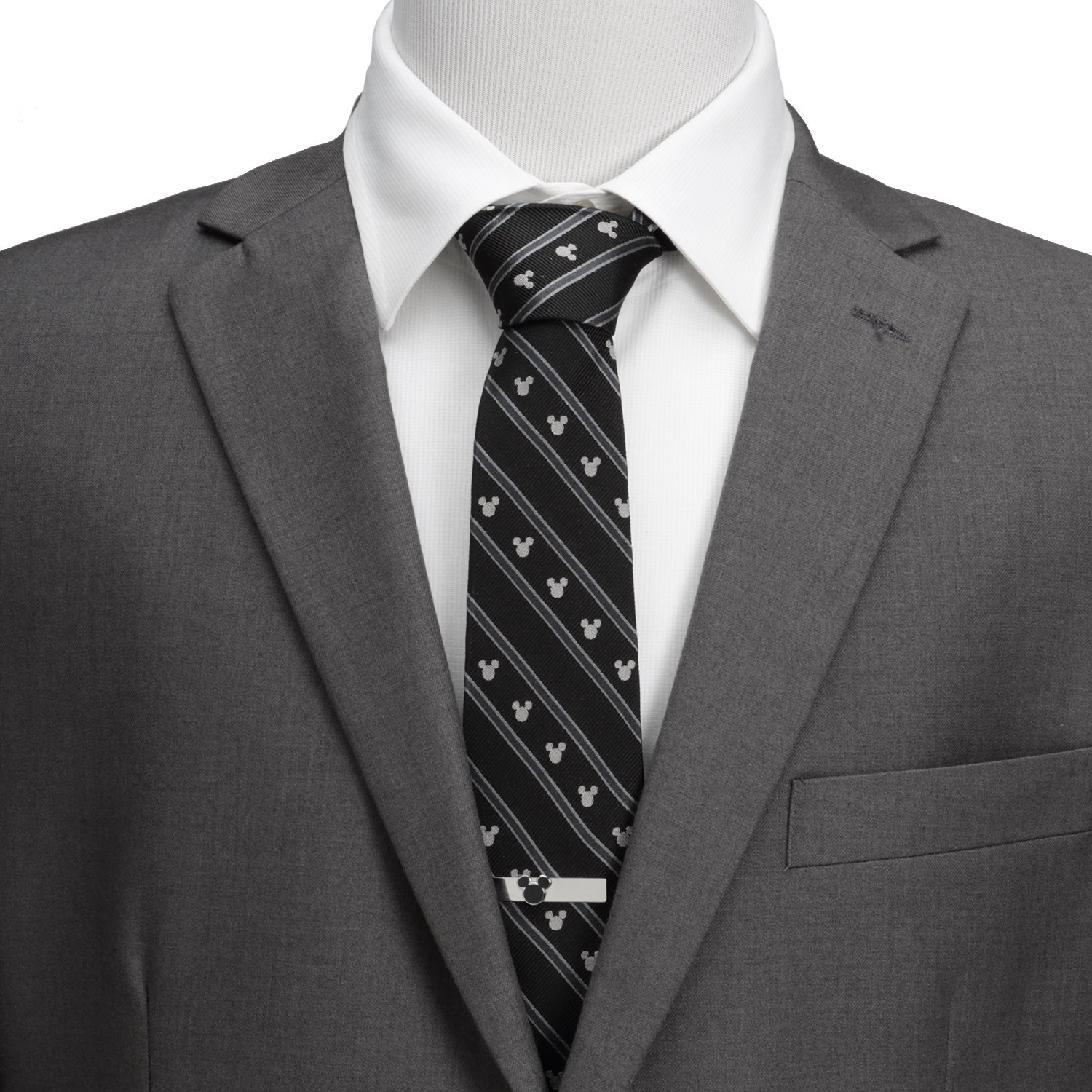 Disney Mickey Mouse Stripe Black Men's Tie