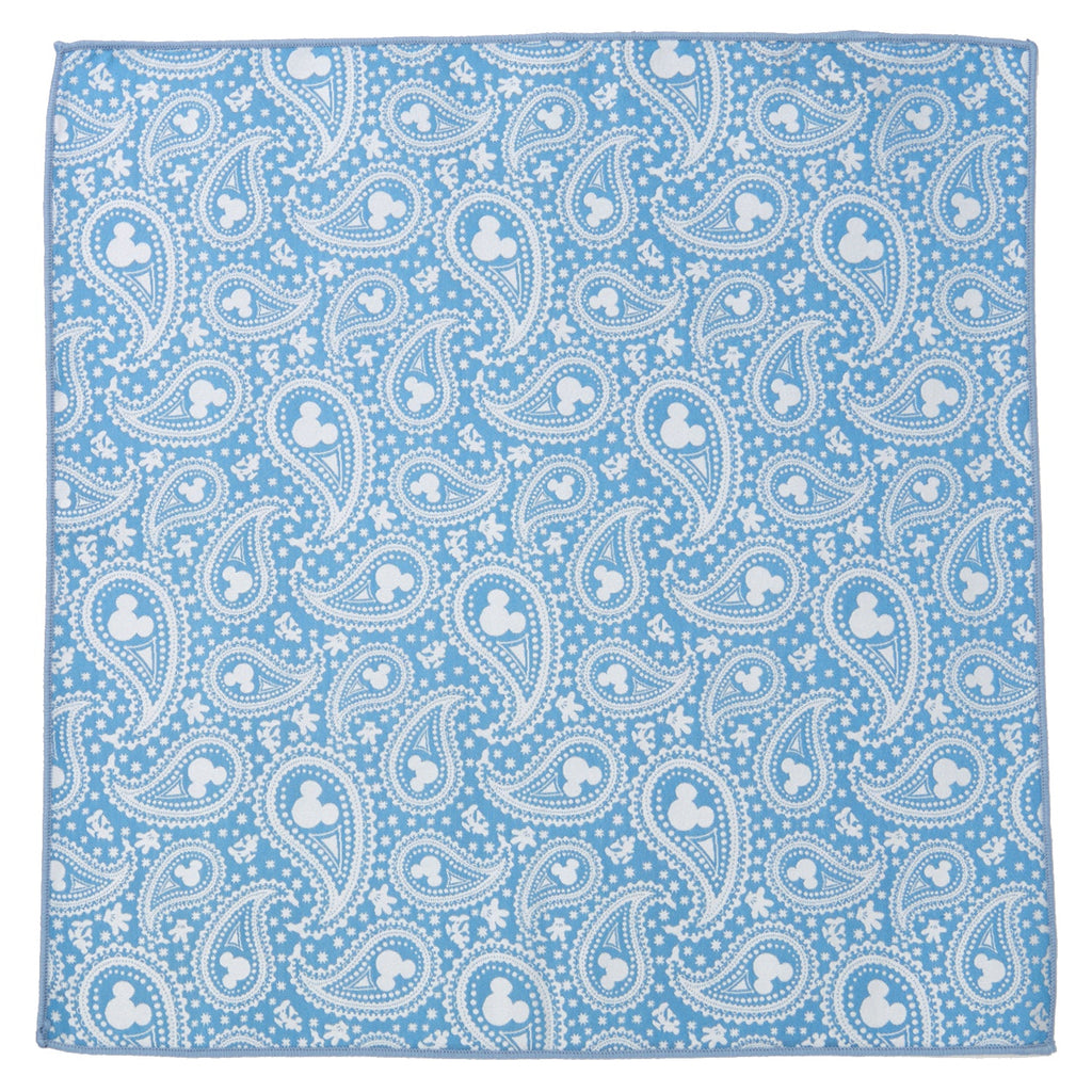 Disney Mickey Mouse Teal Paisley Necktie and Pocket Square Gift Set