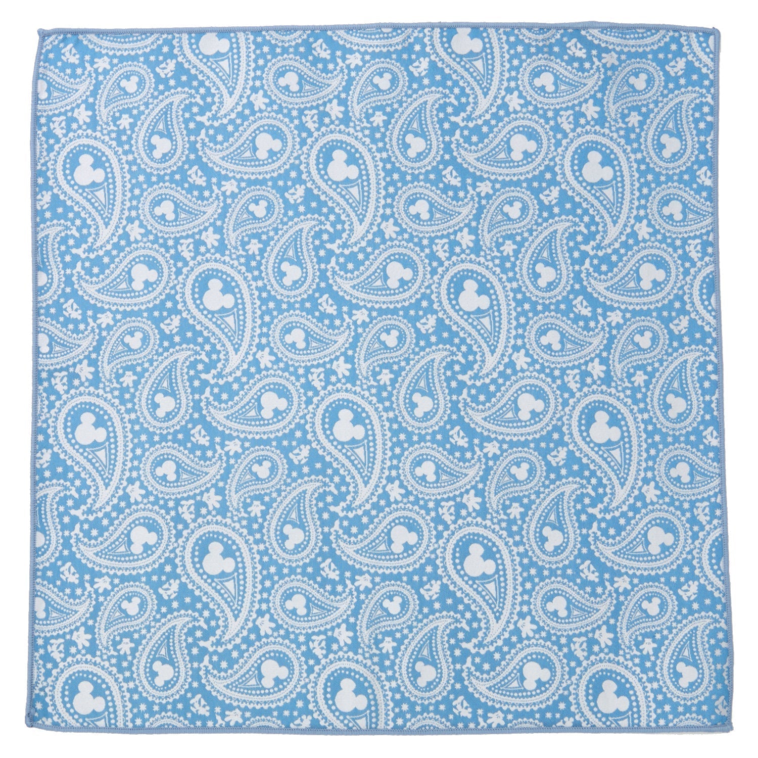 Disney Mickey Mouse Teal Paisley Necktie and Pocket Square Gift Set