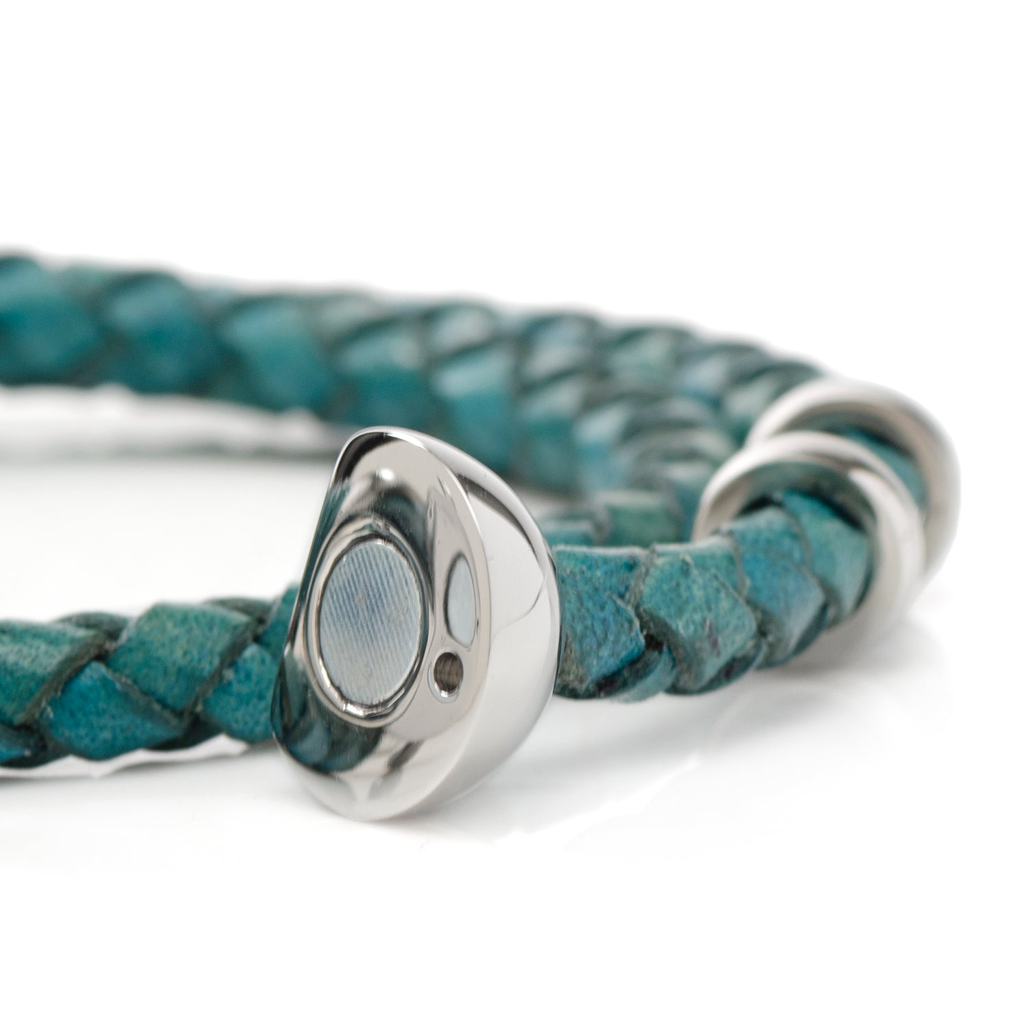 Disney Mickey Mouse Silhouette Teal Leather Wrap Bracelet