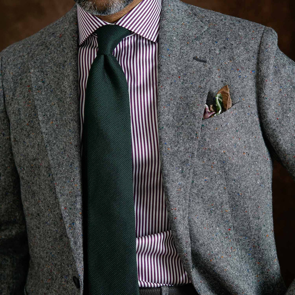 Foresta - Green Silk Grenadine Tie - My Men's Shop