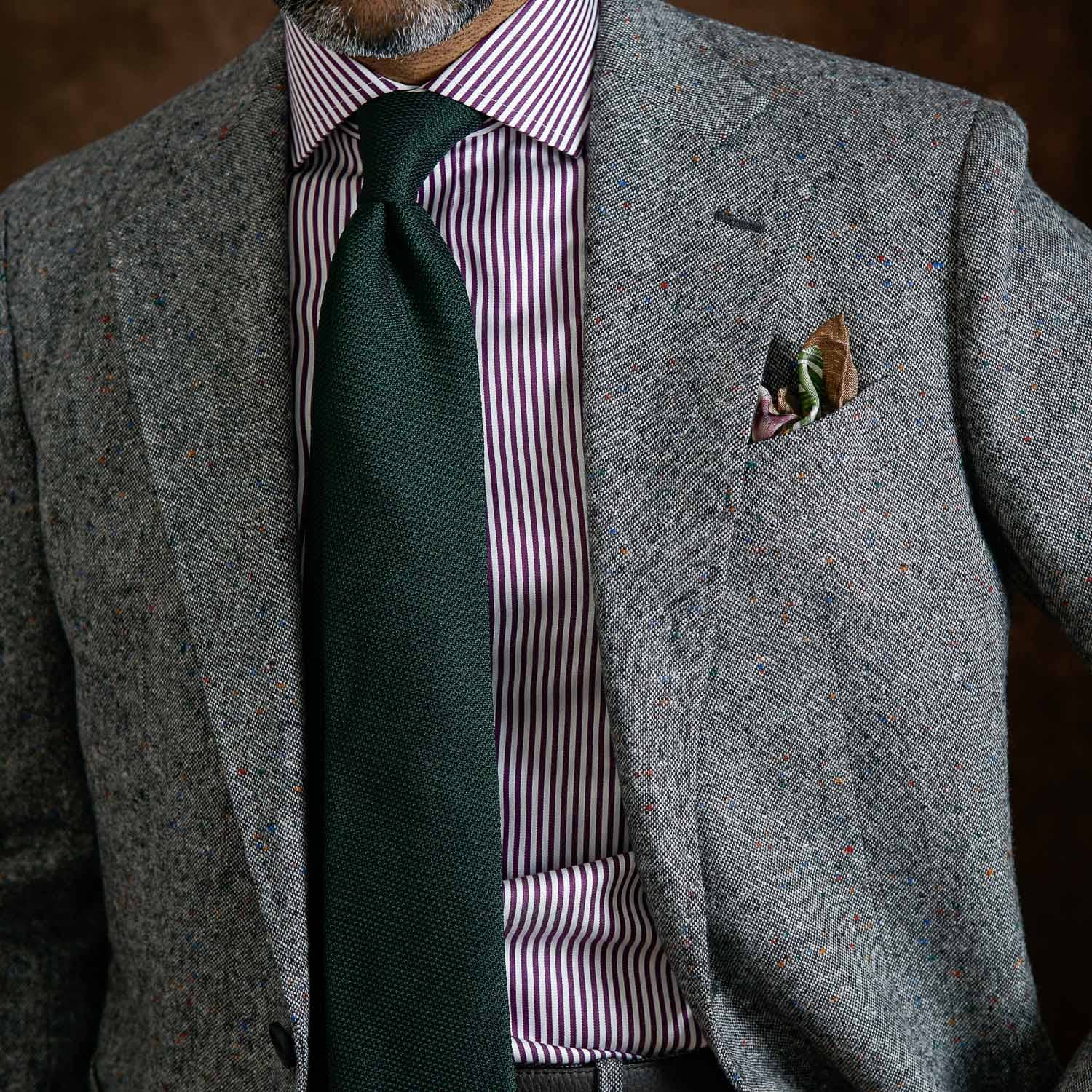 Foresta - Green Silk Grenadine Tie - My Men's Shop