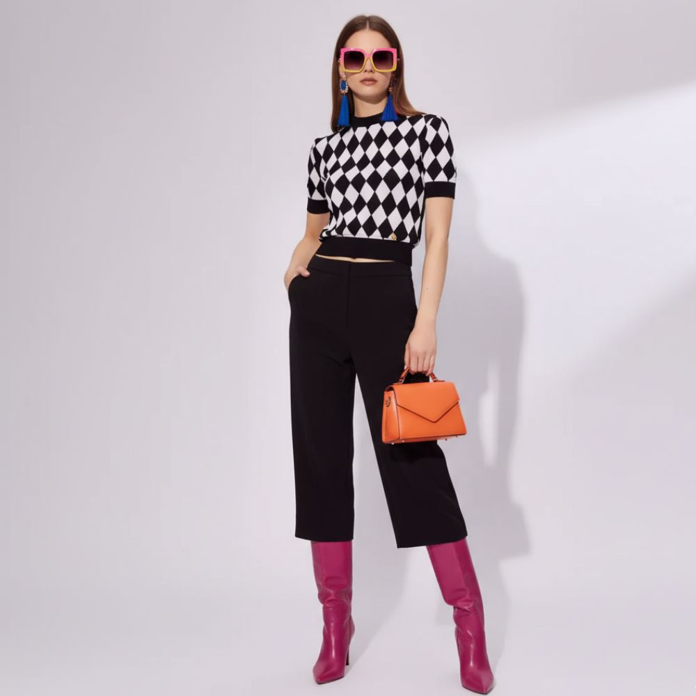 Diamond Grid Knit Top, Williamsburg | Women - BYMANYC ® New York