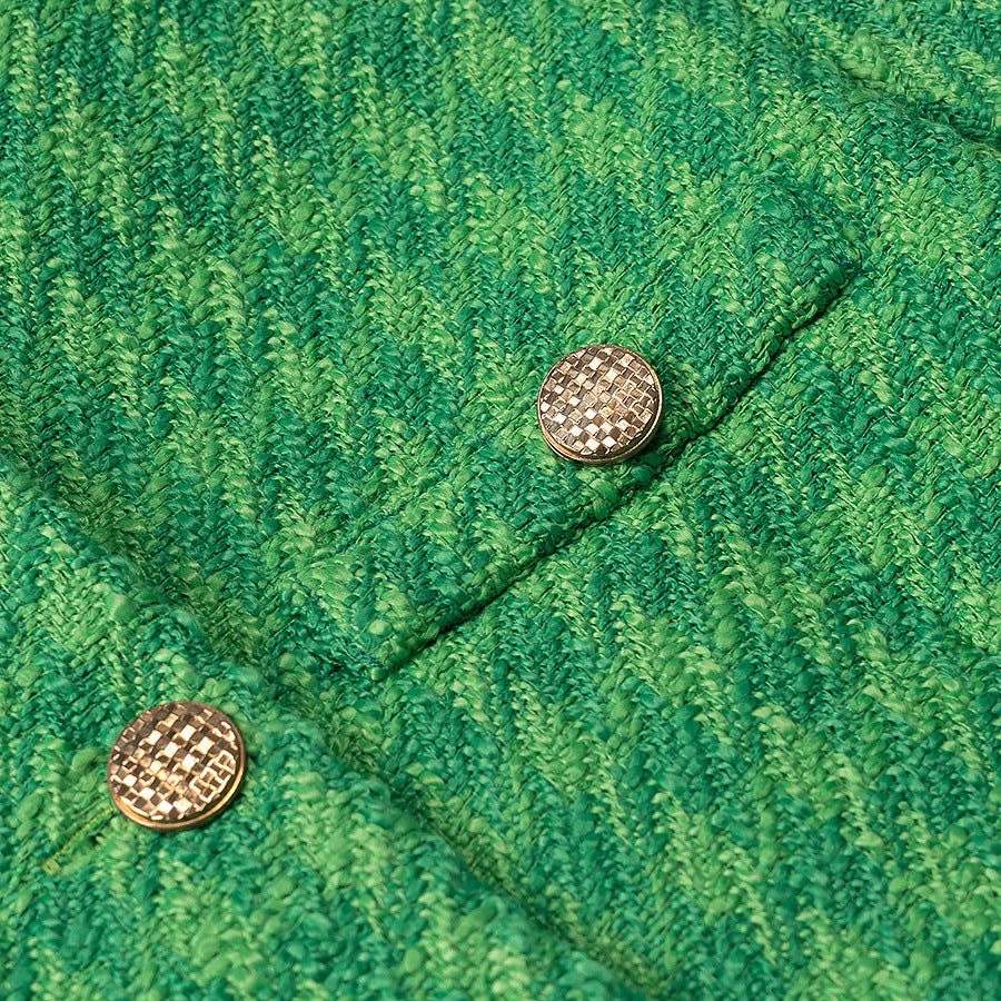 Emerald Green Tweed-Style Short Jacket For Women, SoHo, BYMANYC New York. - My Men's Shop