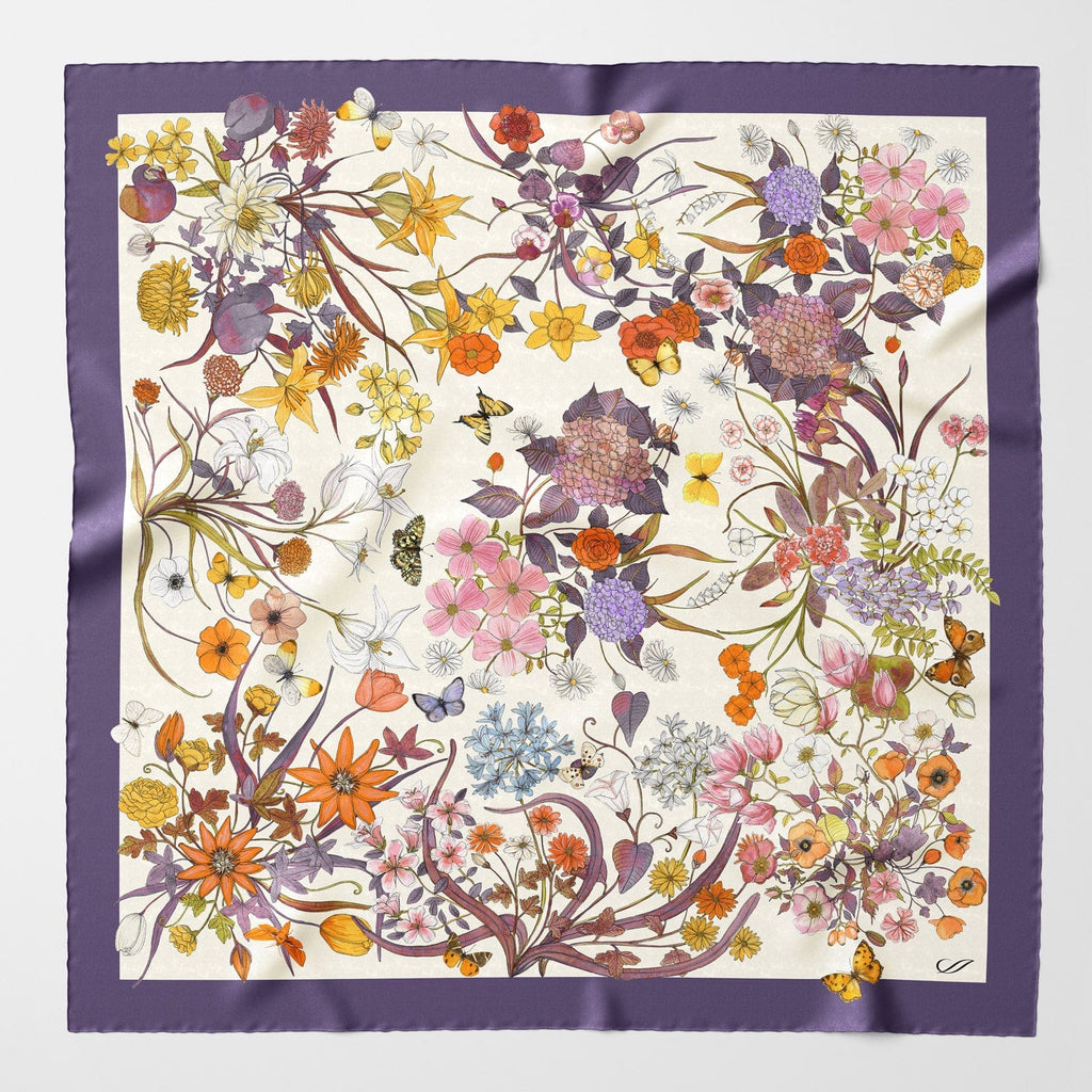 Flora - Silk Foulard - Violet - My Men's Shop