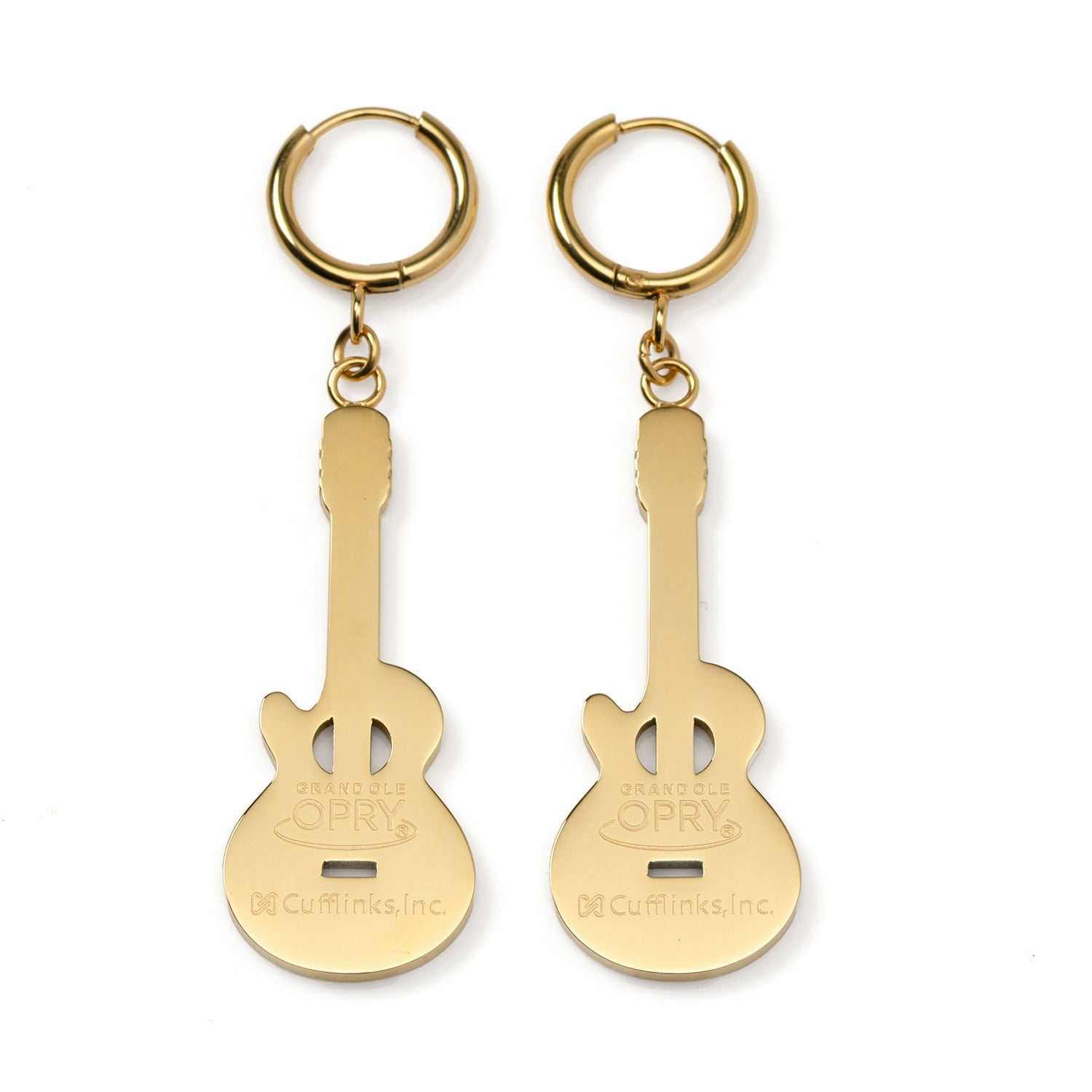 Grand Ole Opry 18K Gold Plated Stainless Steel Guitar Earrings