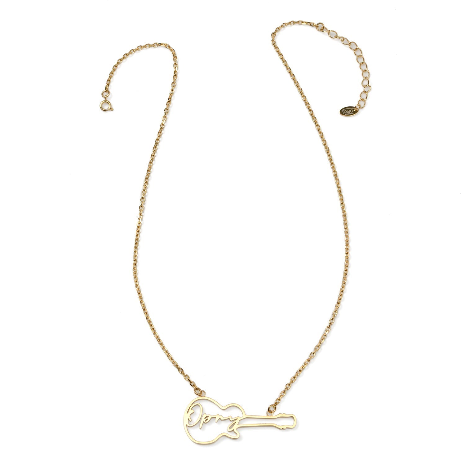 Grand Ole Opry 18K Gold Plated Stainless Steel Guitar Necklace