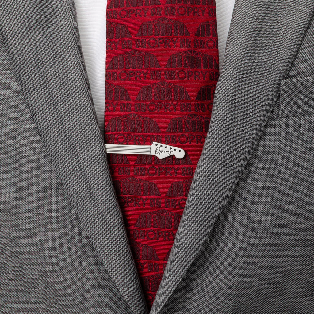 Grand Ole Opry Guitar Neck Silver Tie Clip