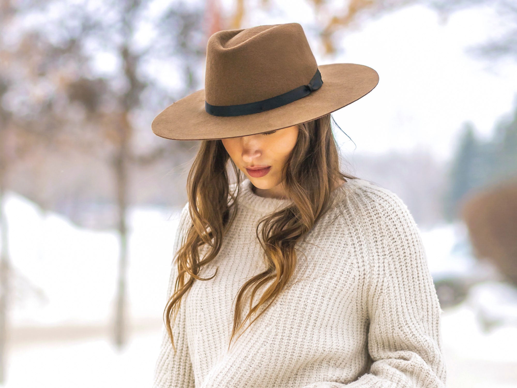 Wool Felt Flat Brim Hat Trendly Giza - My Men's Shop