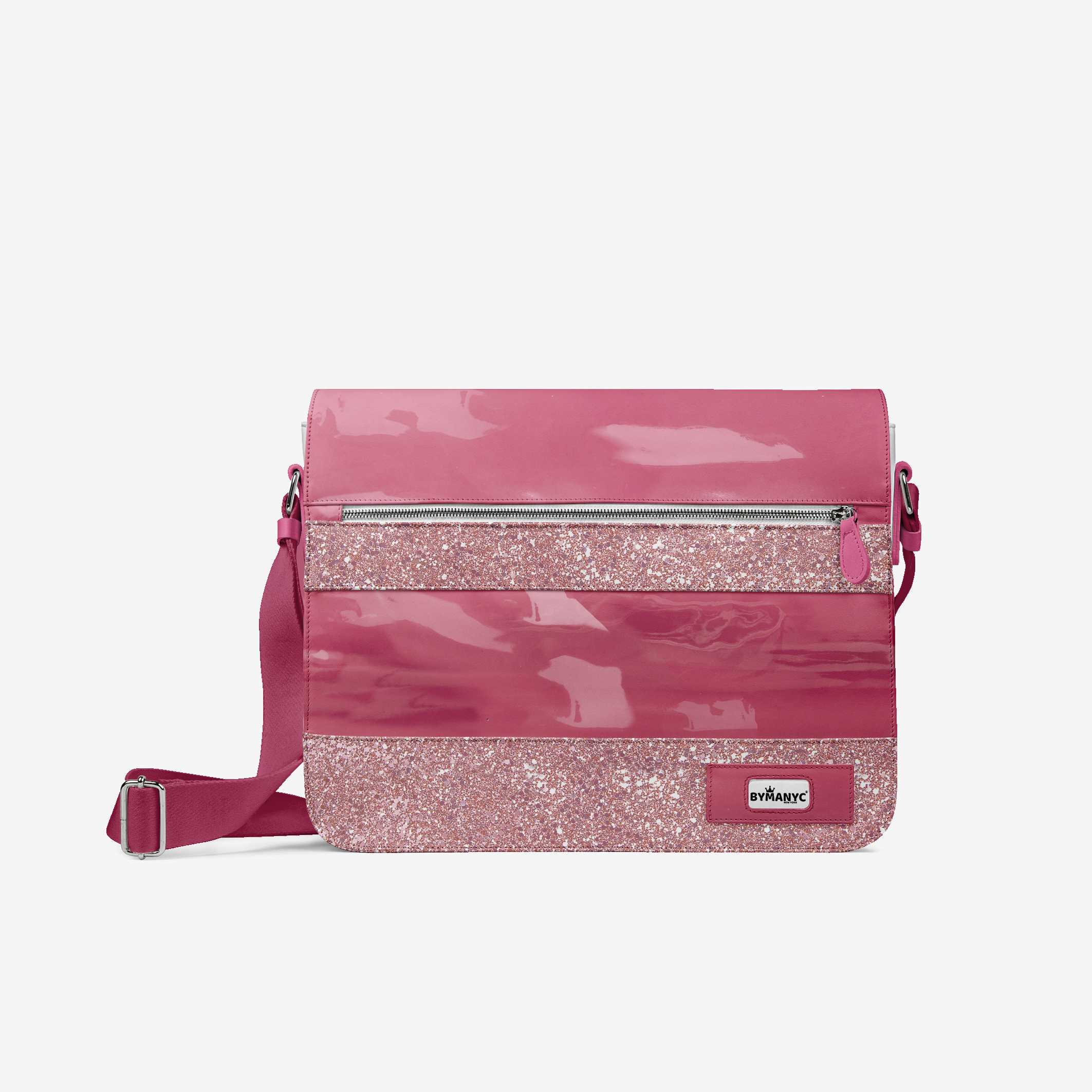 Glitter Pink Messenger Bag 16” | BYMANYC ® New York Glam Street Edition - My Men's Shop