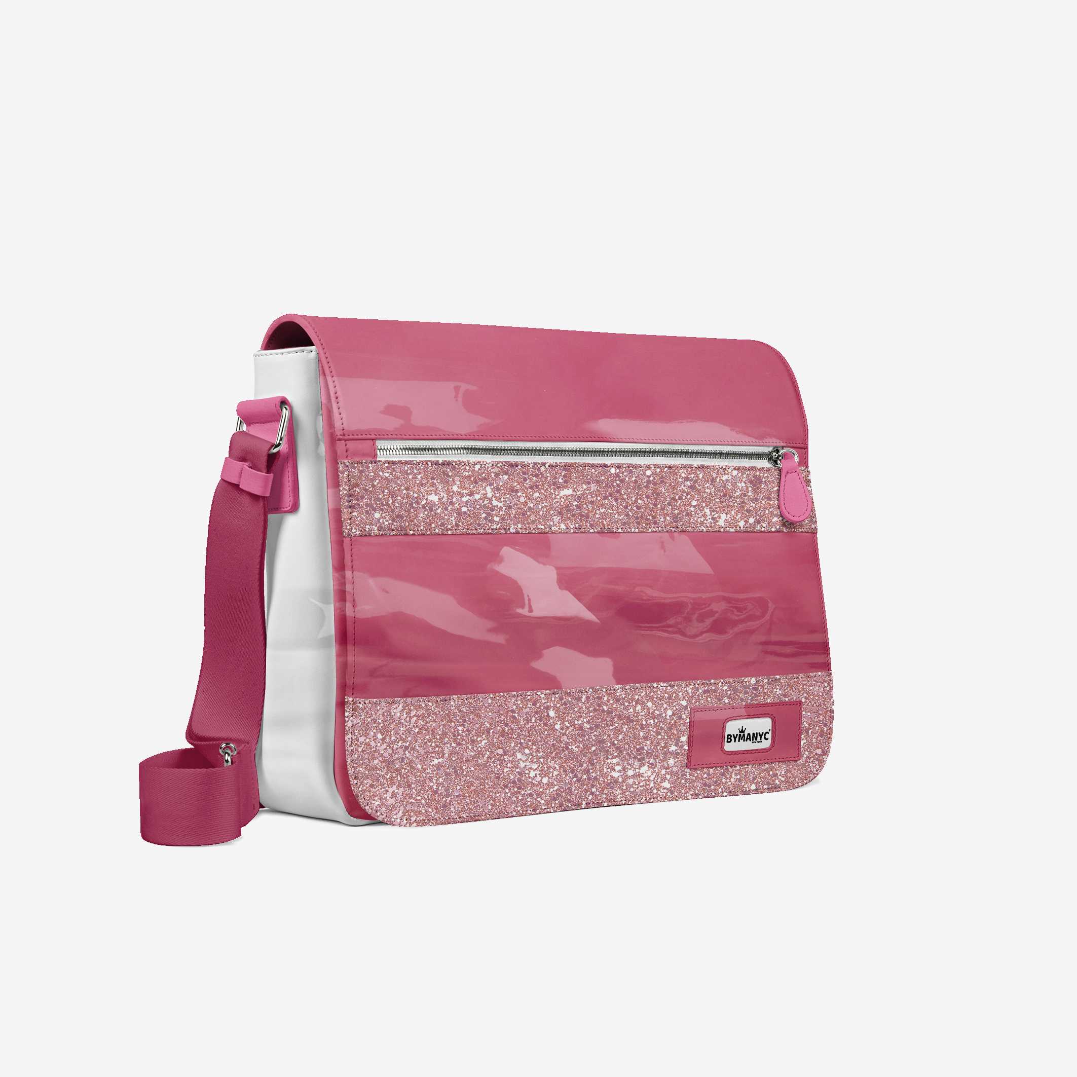 Glitter Pink Messenger Bag 16” | BYMANYC ® New York Glam Street Edition - My Men's Shop