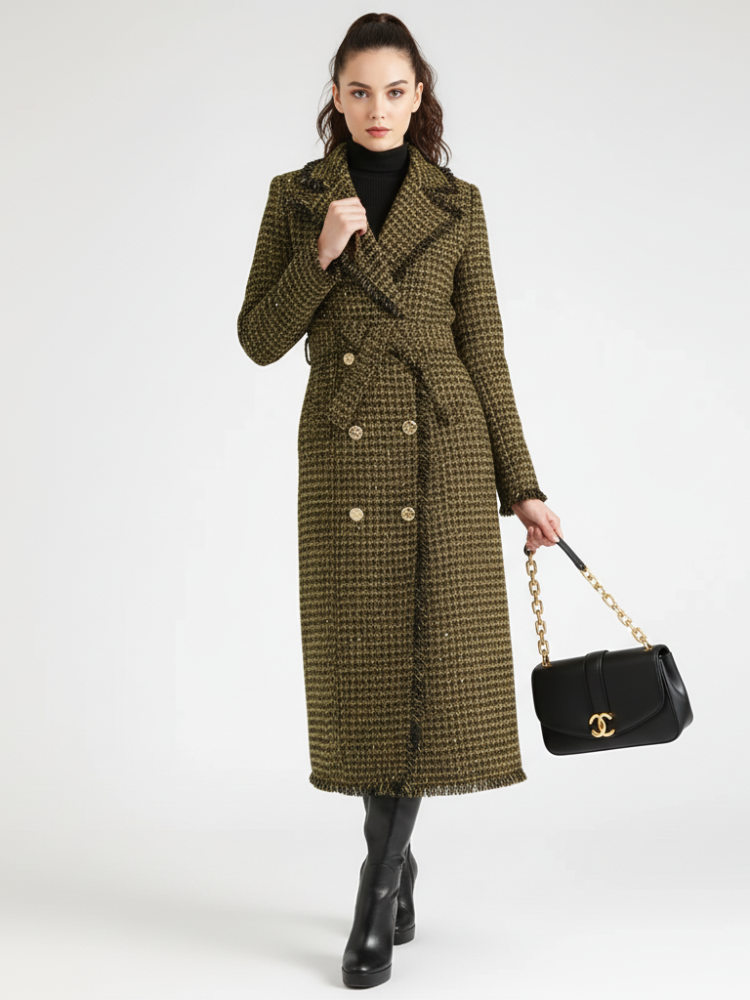 Golden Plaid Trench Coat, Upper East Side | Women - BYMANYC ® New York - My Men's Shop