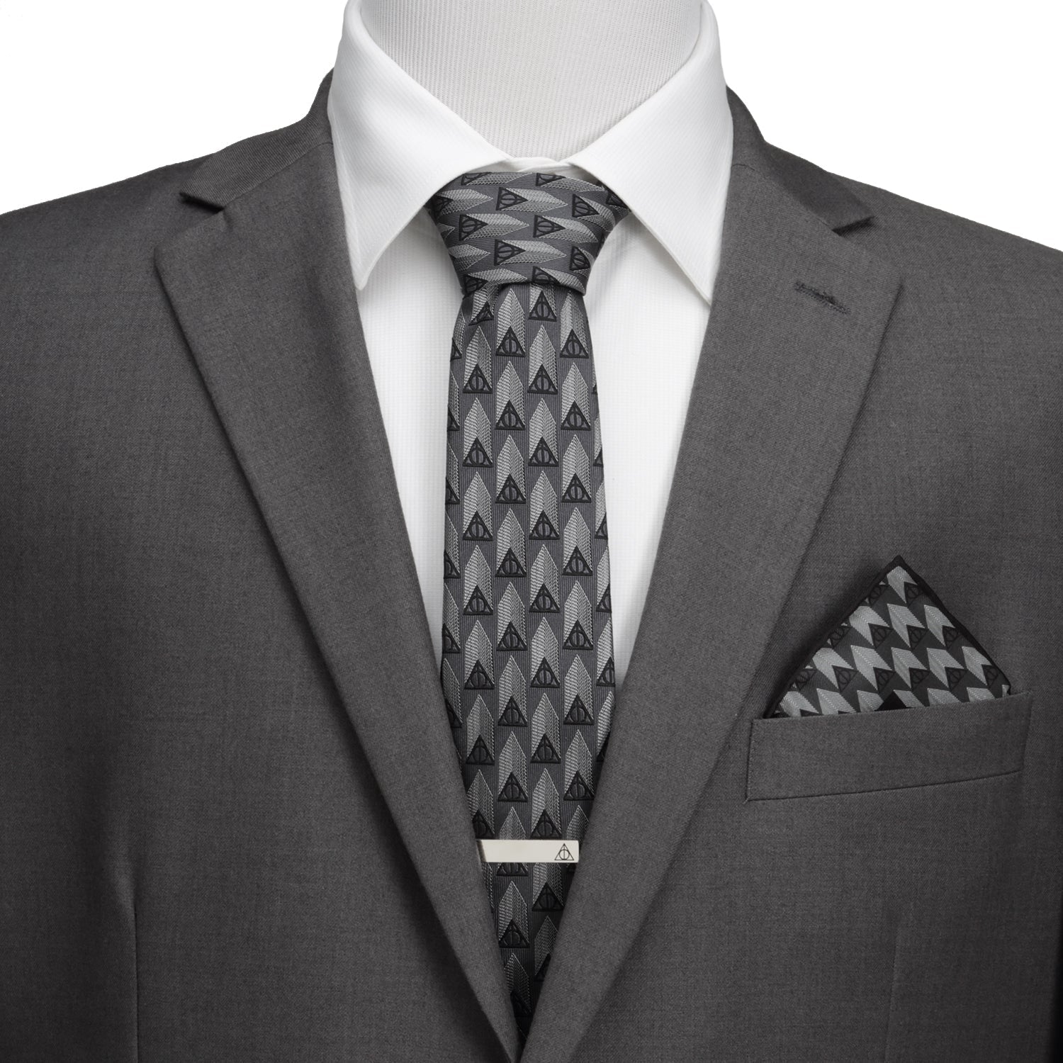Harry Potter Deathly Hallows Gray Silk Men's Tie
