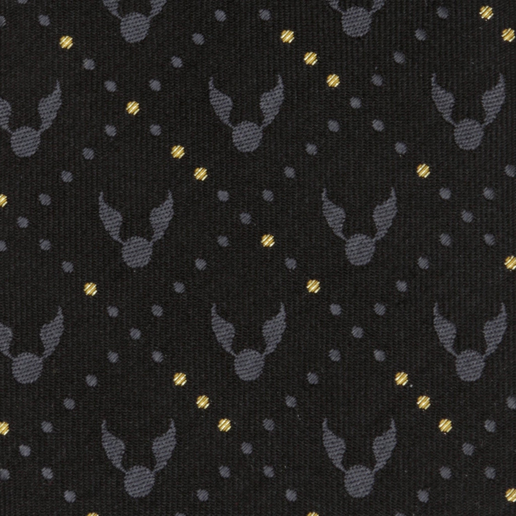 Harry Potter Golden Snitch Black Silk Men's Tie