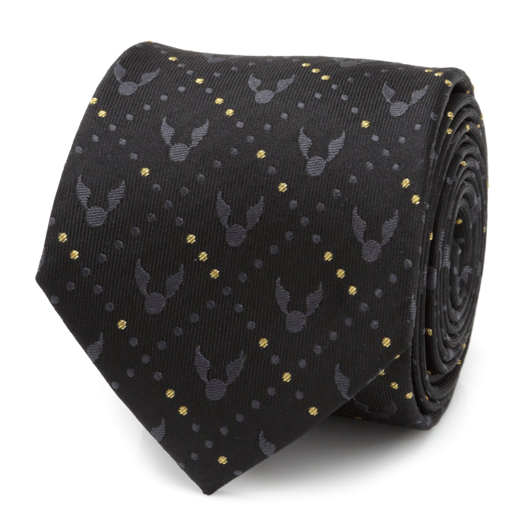 Harry Potter Golden Snitch Black Necktie Gift Set