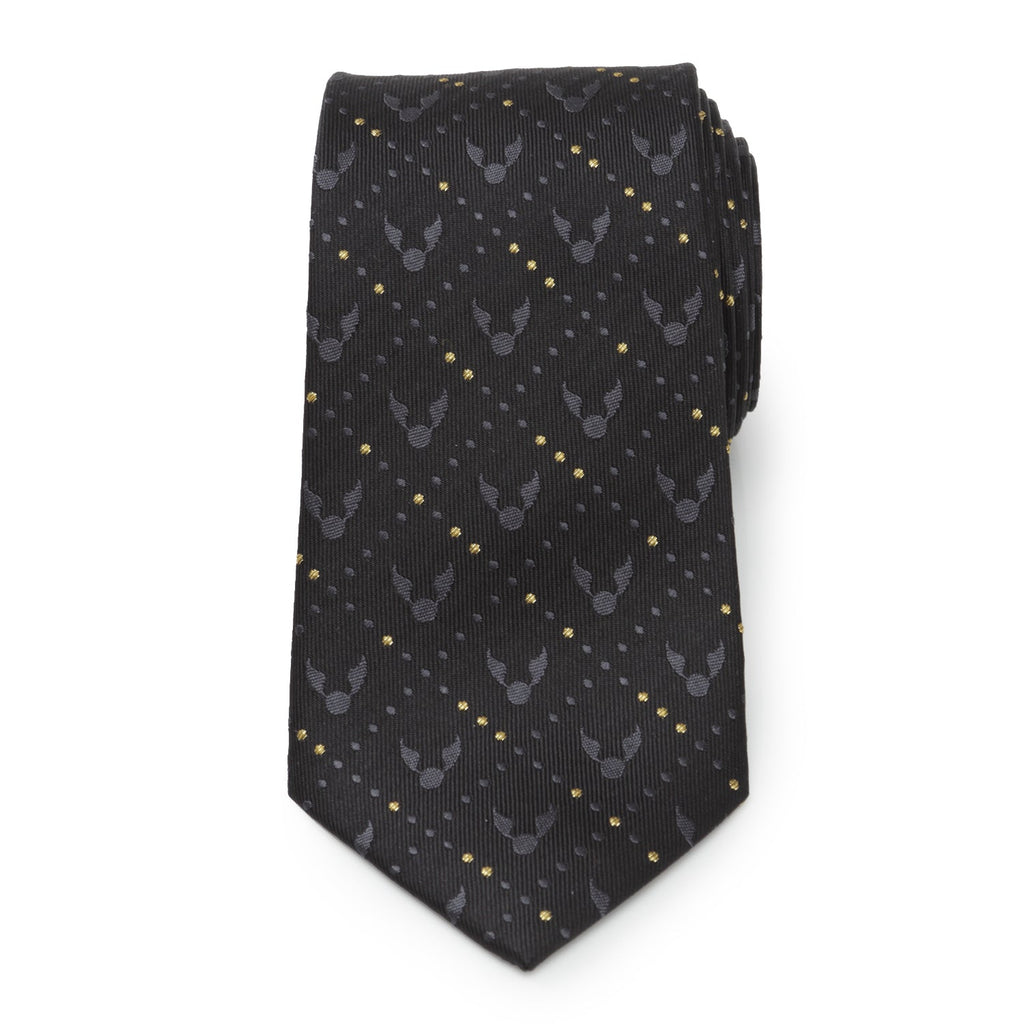 Harry Potter Golden Snitch Black Necktie Gift Set